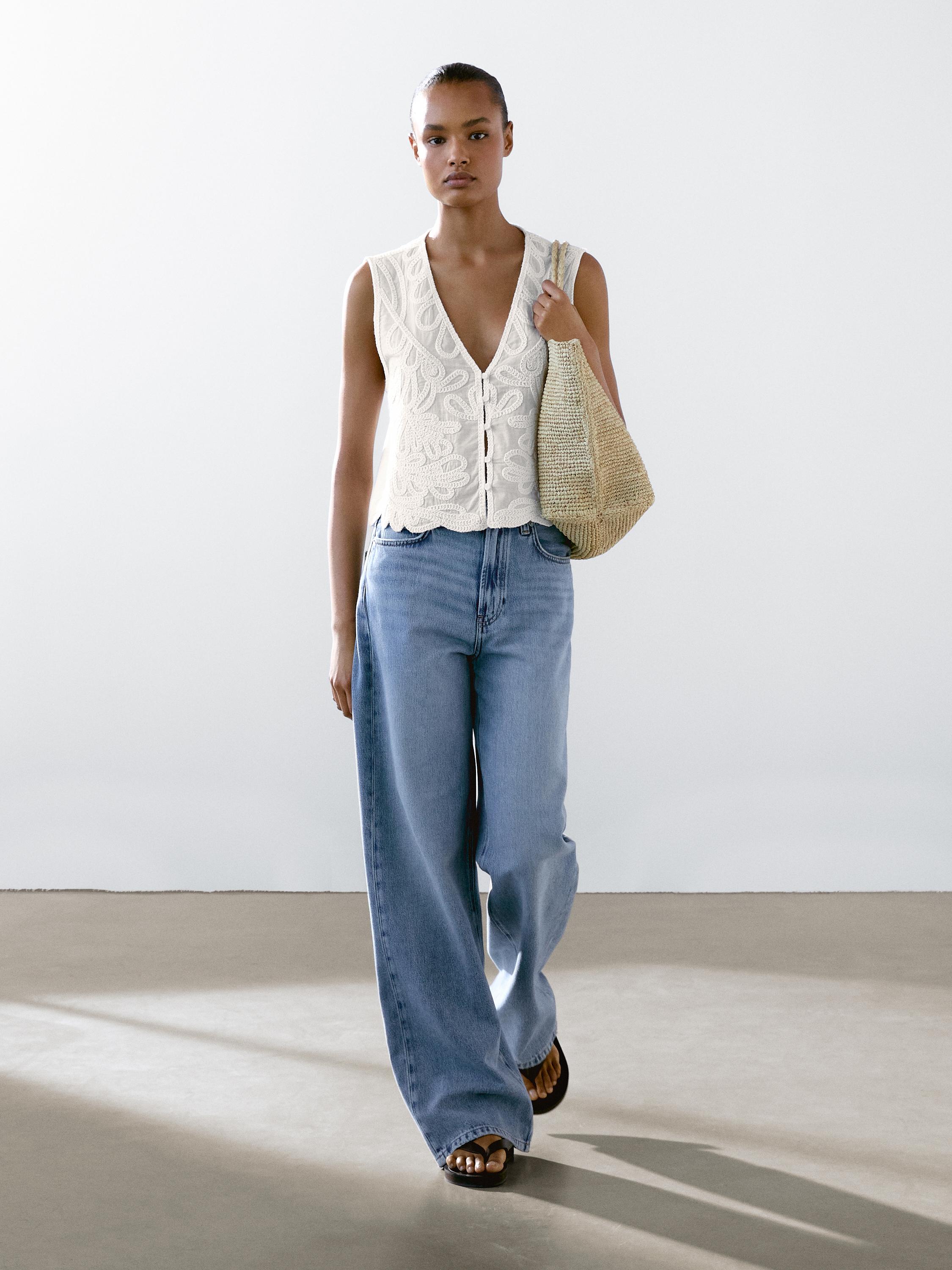 Veste brodée coton
