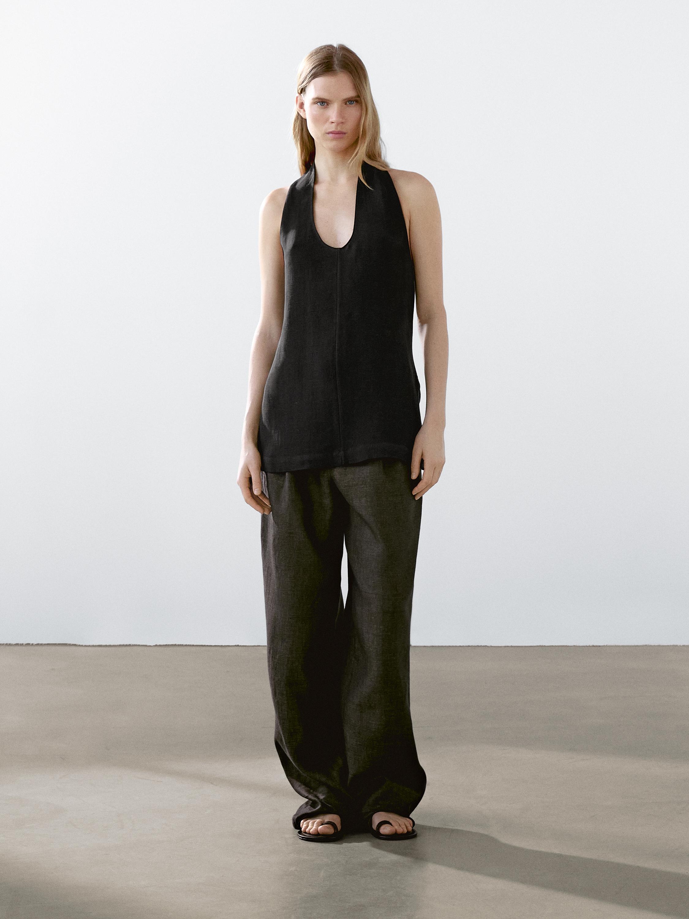 Top halter espalda descubierta