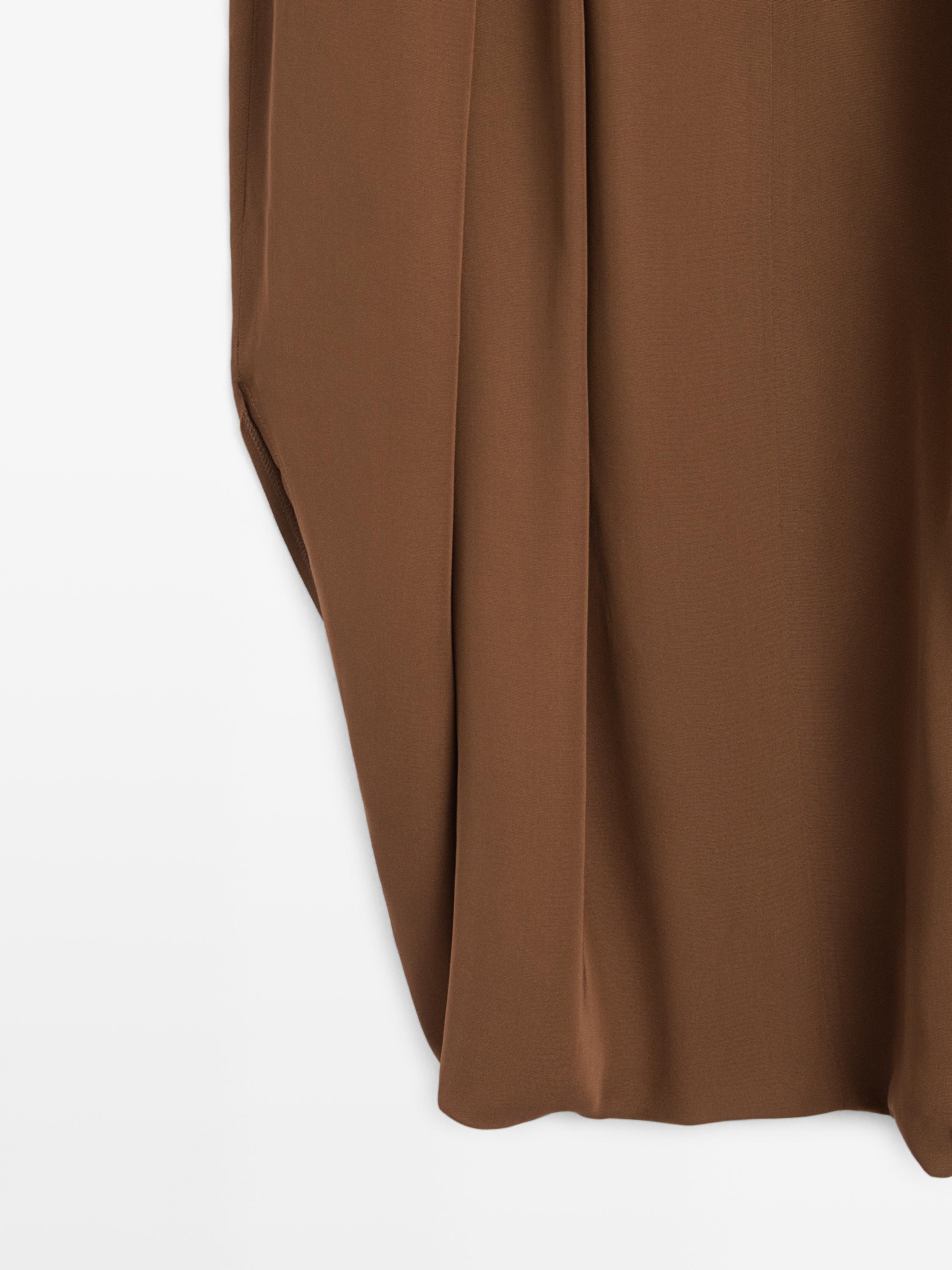 Flowing pleated skort — Washed