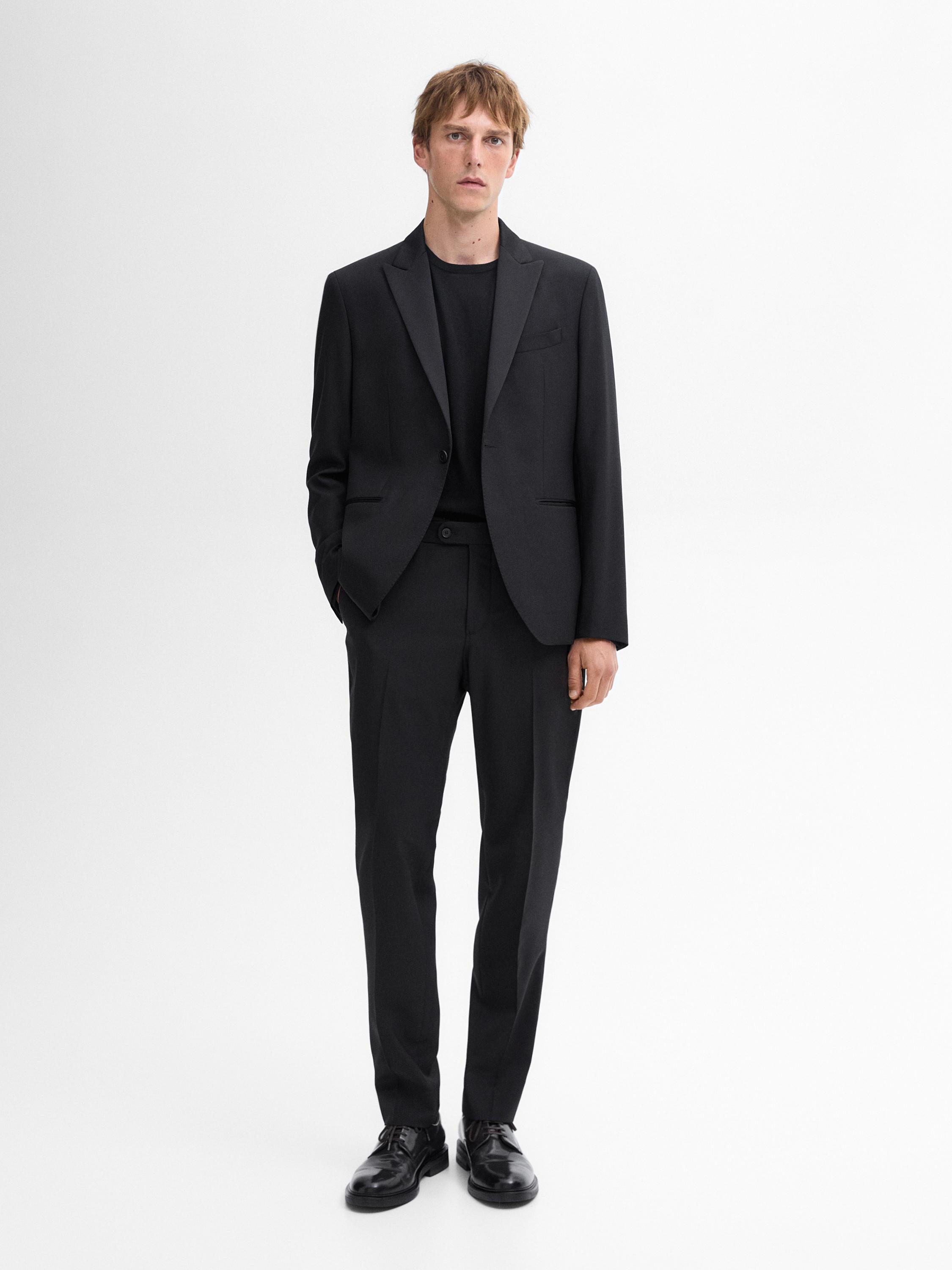 Pantalon tailleur de smoking noir