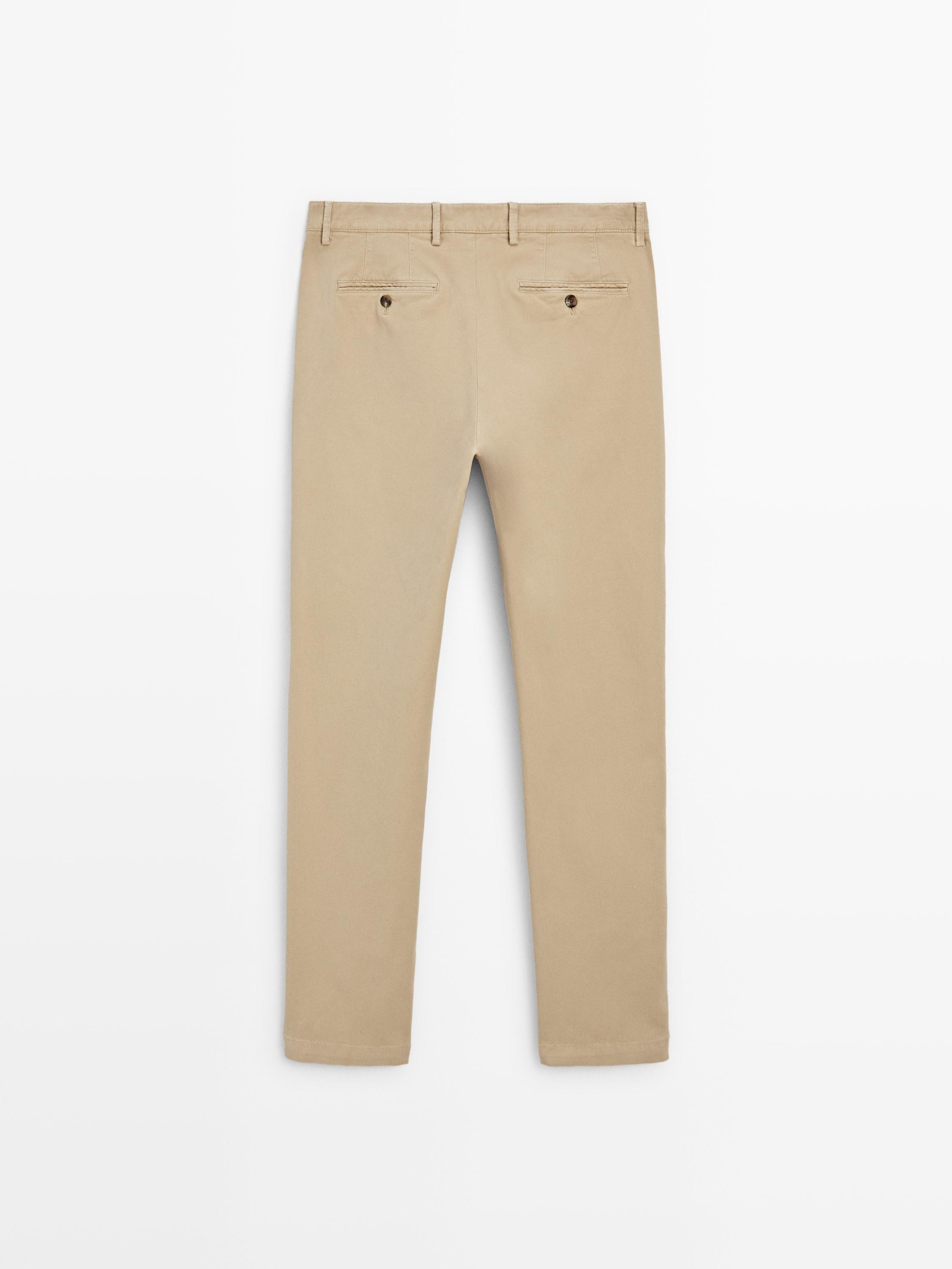 Slim-fit micro-textured trousers