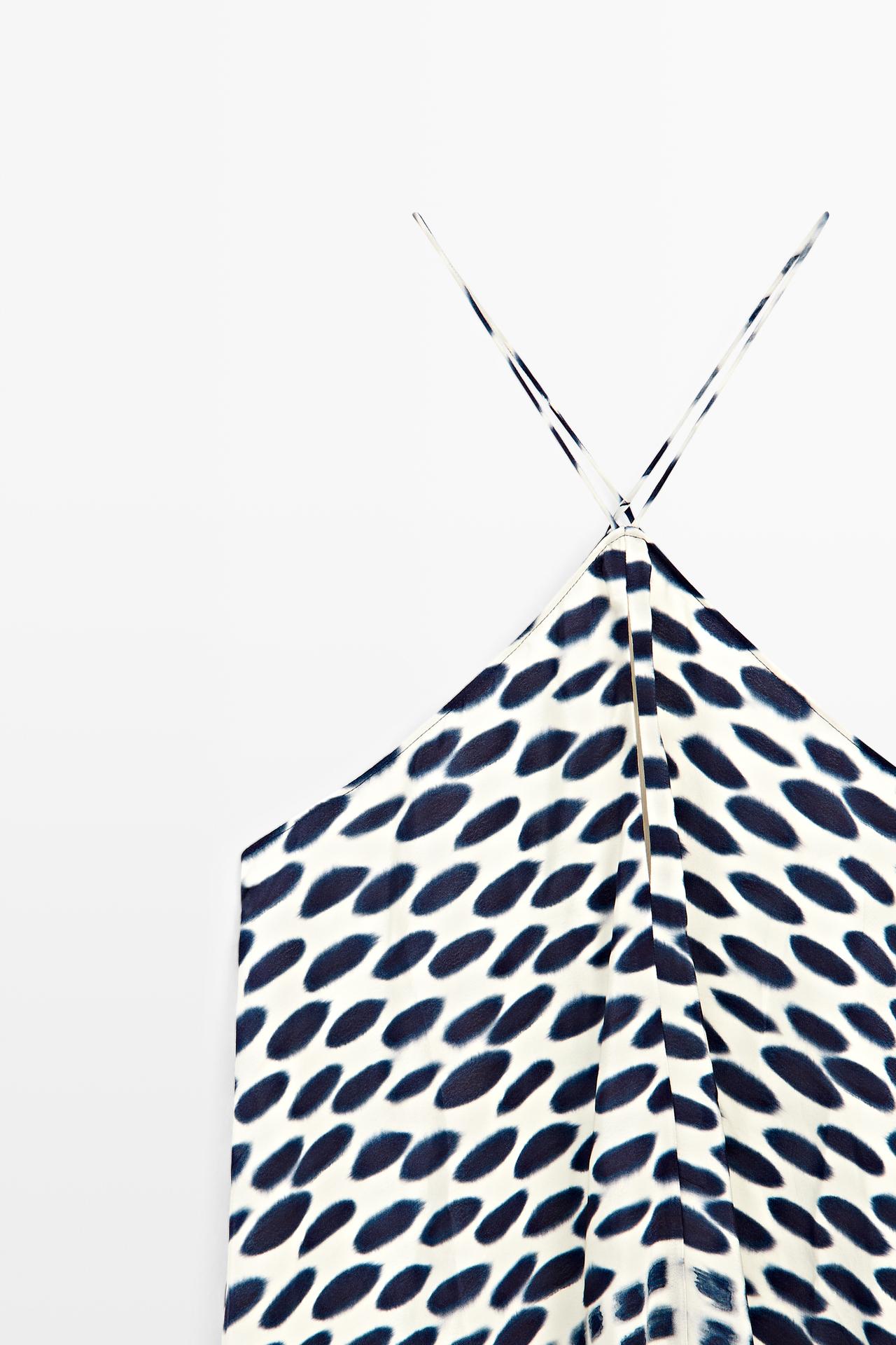 Printed flared midi dress — WHITE