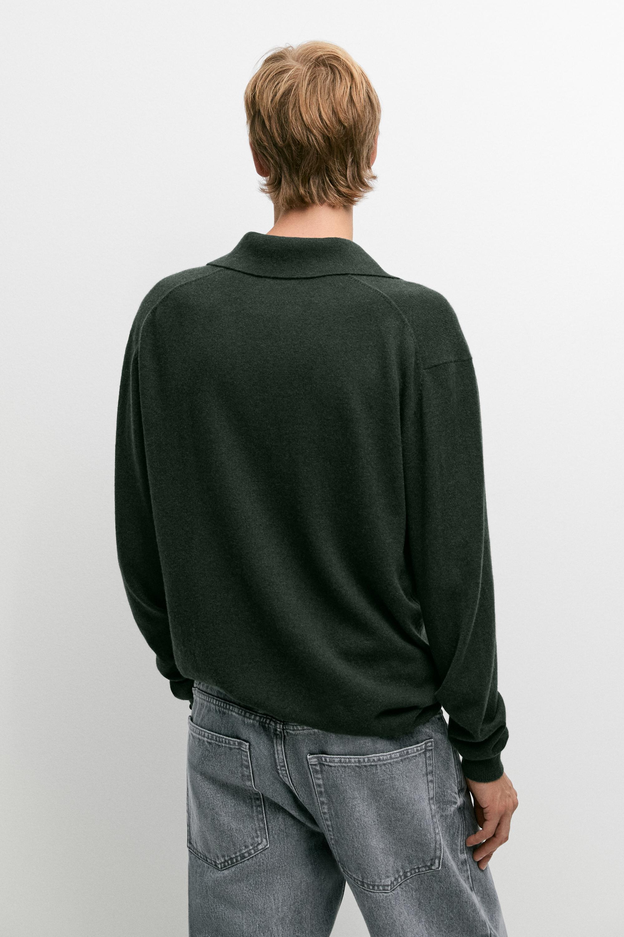 100% cashmere knit polo sweater - thumbnail 5