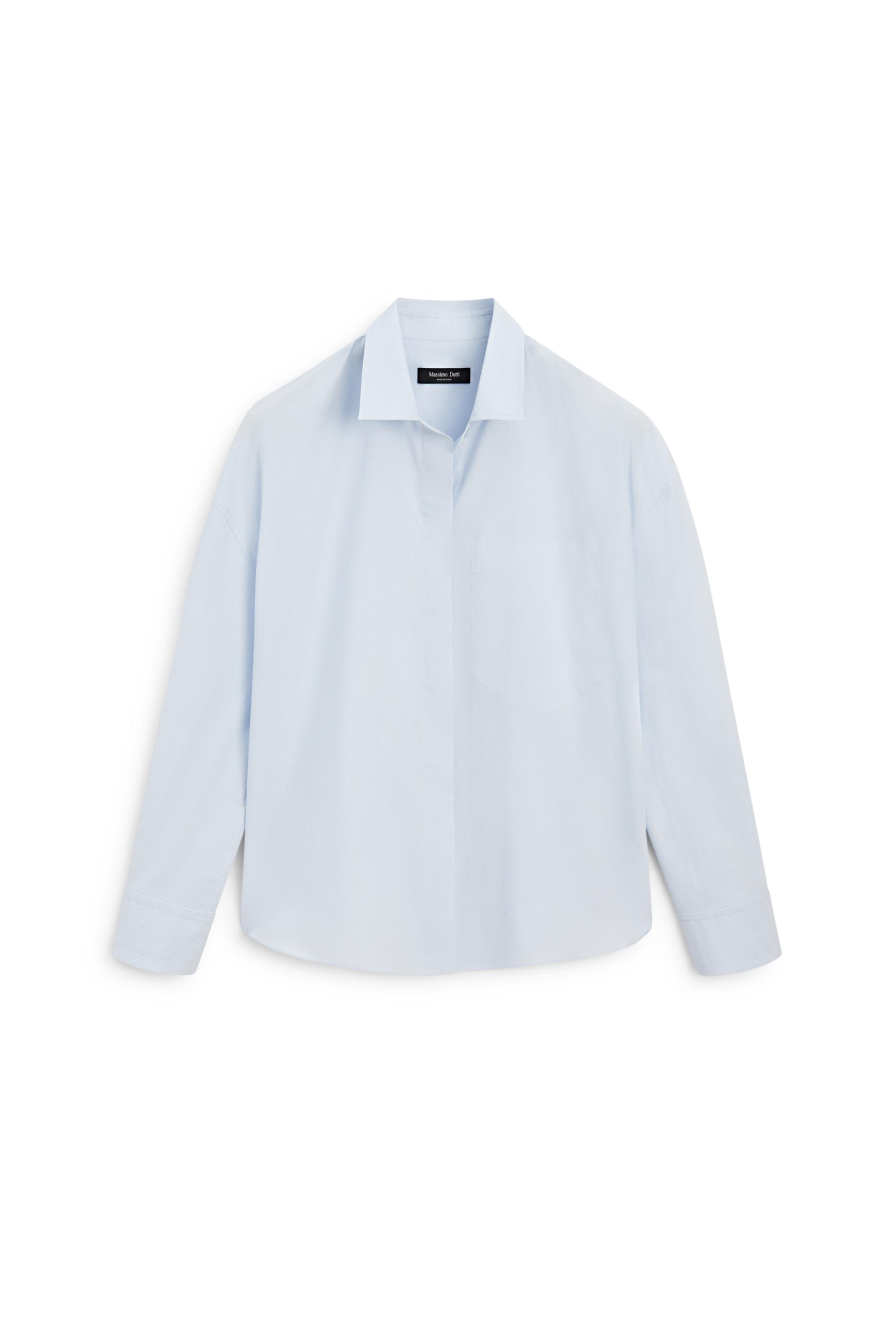 100% cotton shirt with pocket detail — SKY BLUE