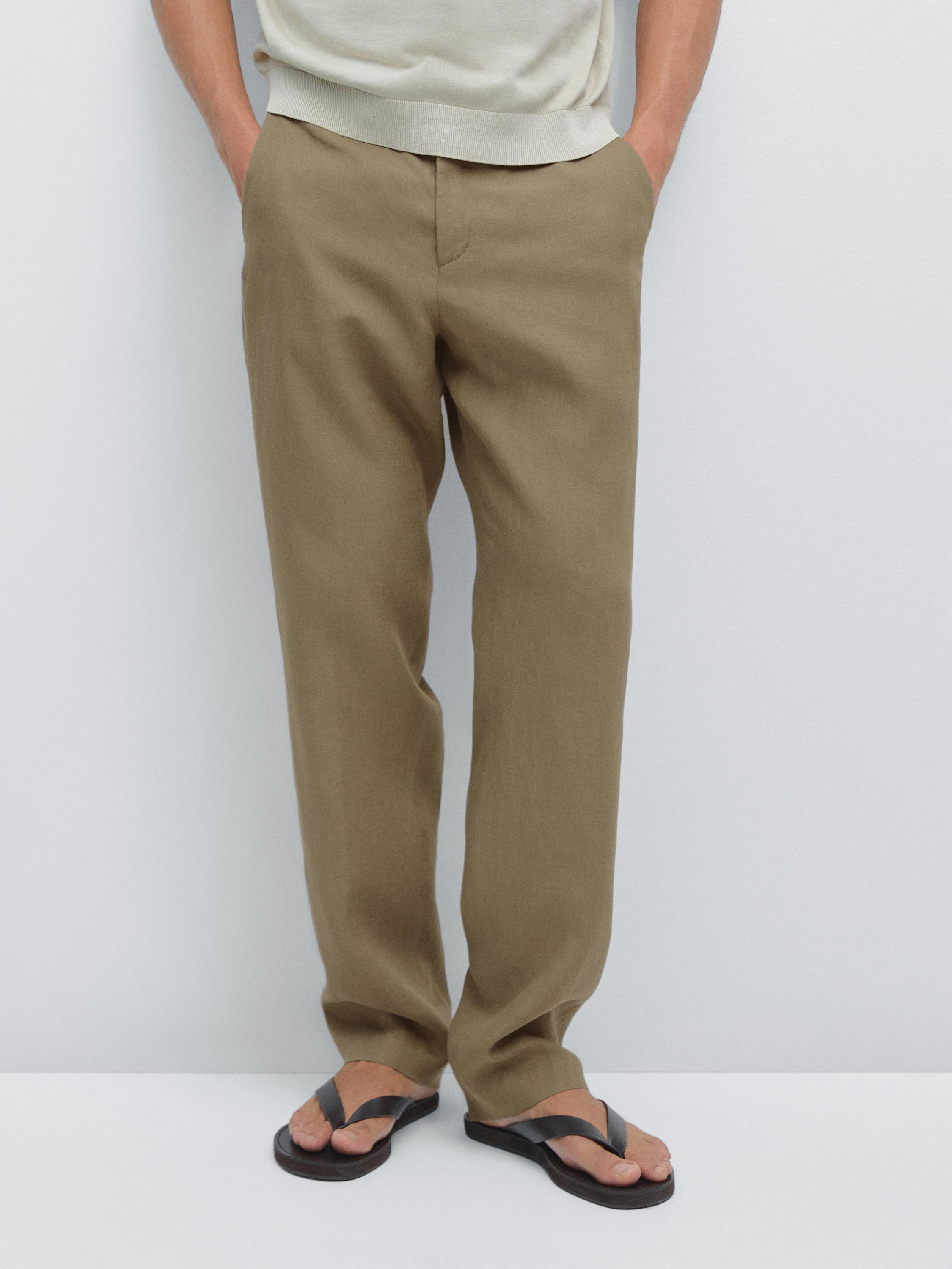 Total look 100% linen trousers