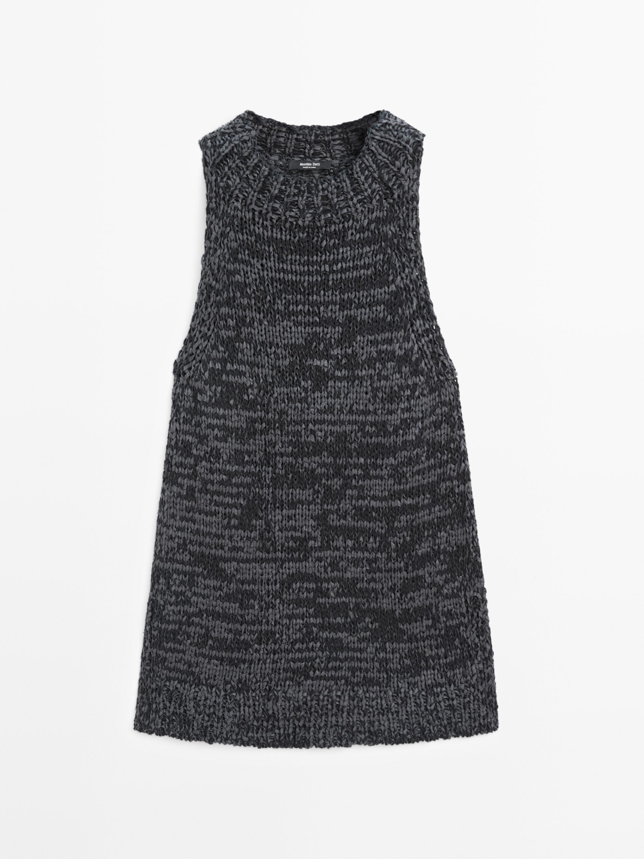 Flecked knit halter top — LEAD