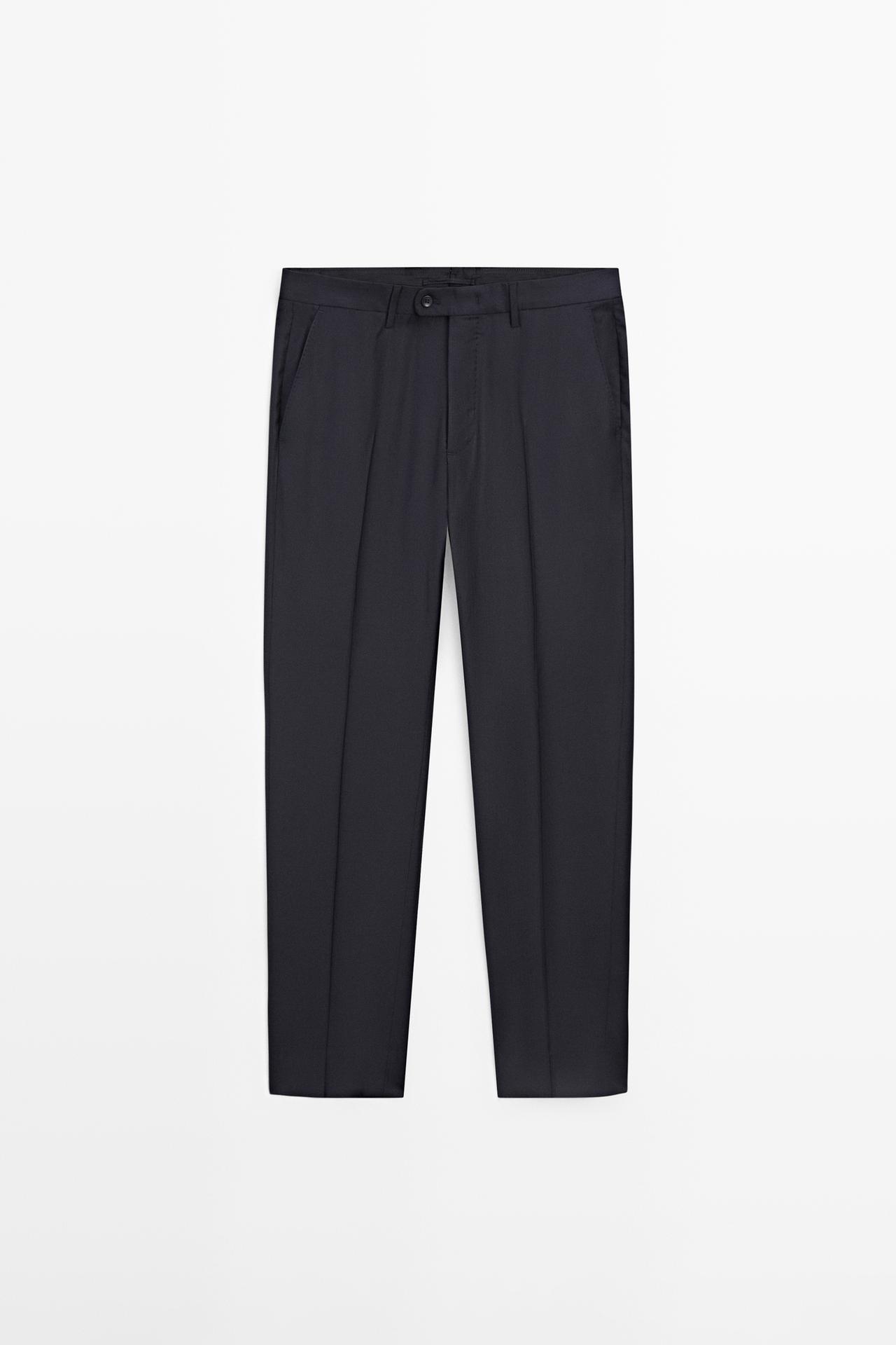 Cold wool suit trousers — NAVY BLUE
