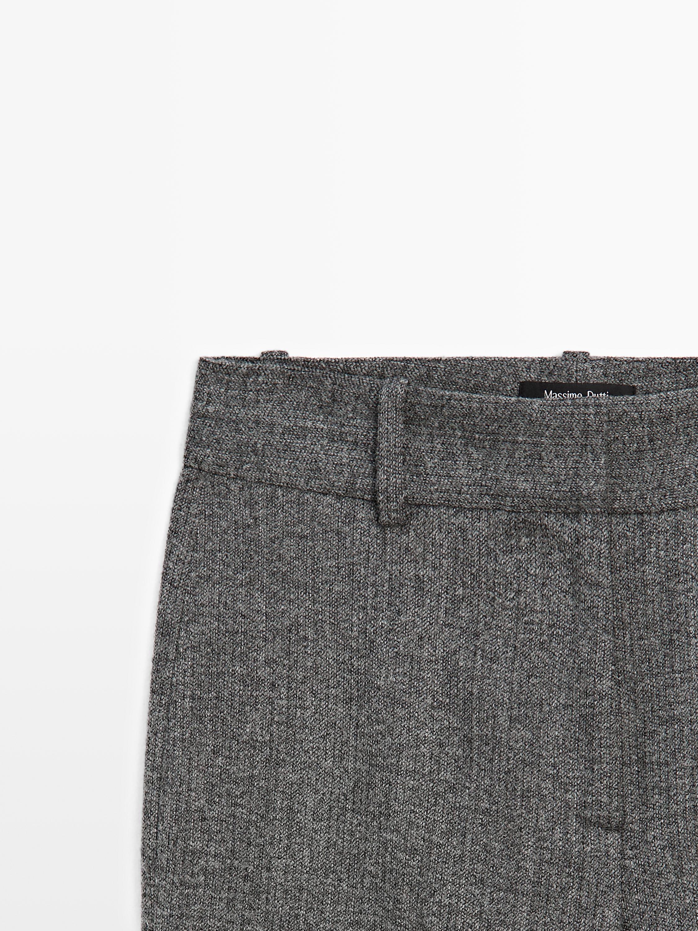 Pantaloni de costum marmorați din amestec de lână