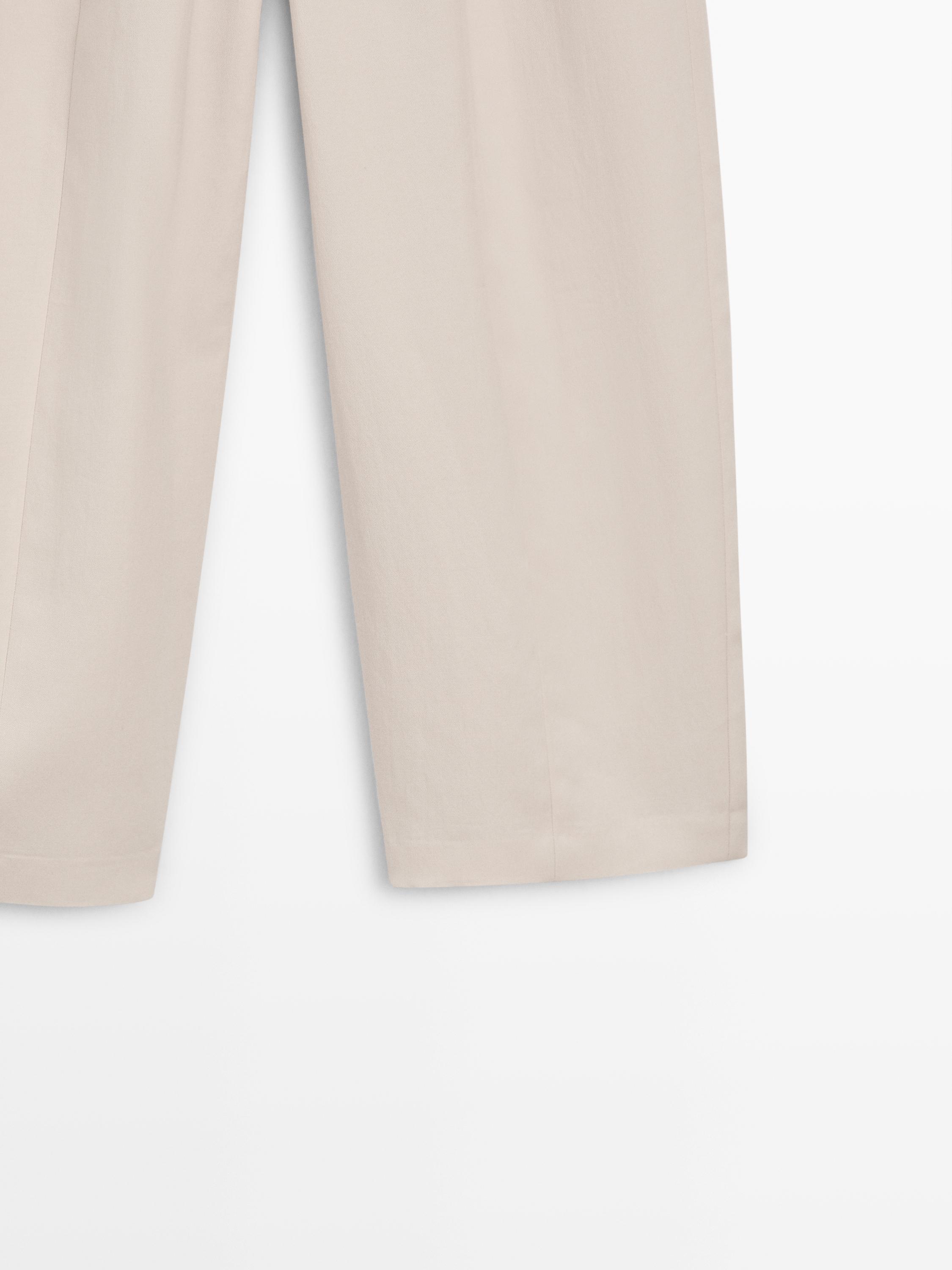Flowing pants with elasticated waistband — CREAM