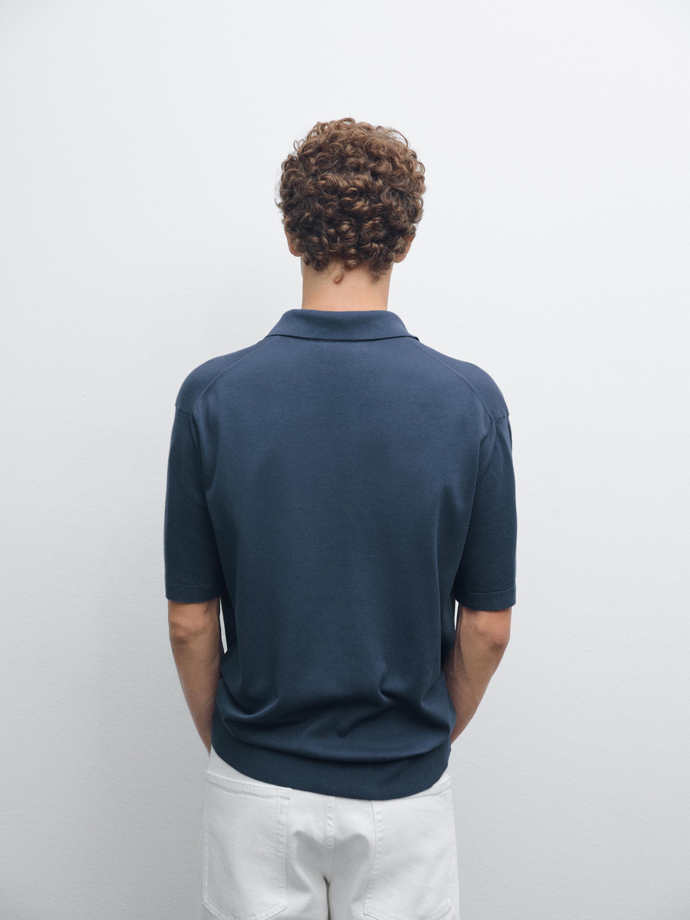 Short sleeve knit polo shirt