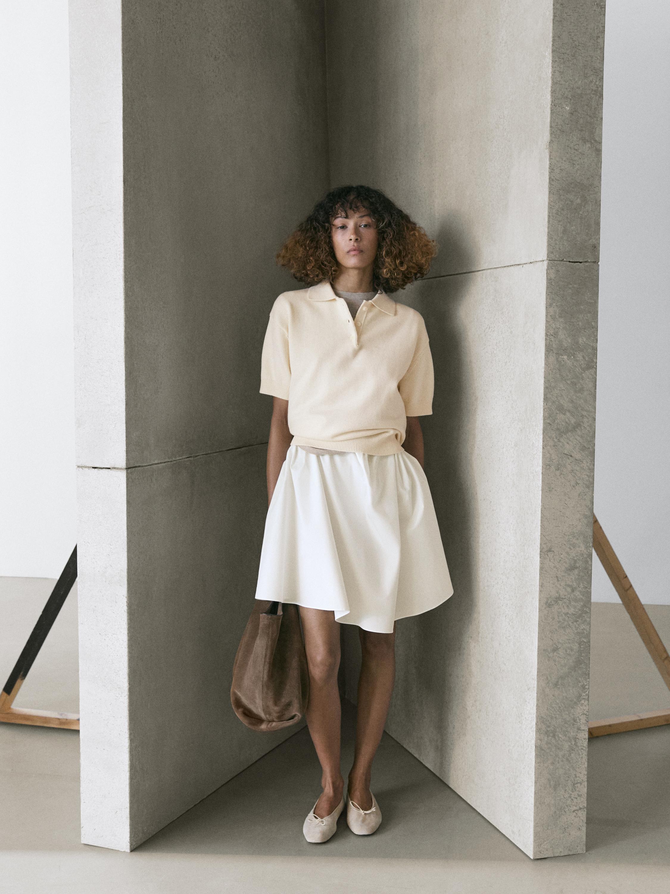 Wool knit polo jumper