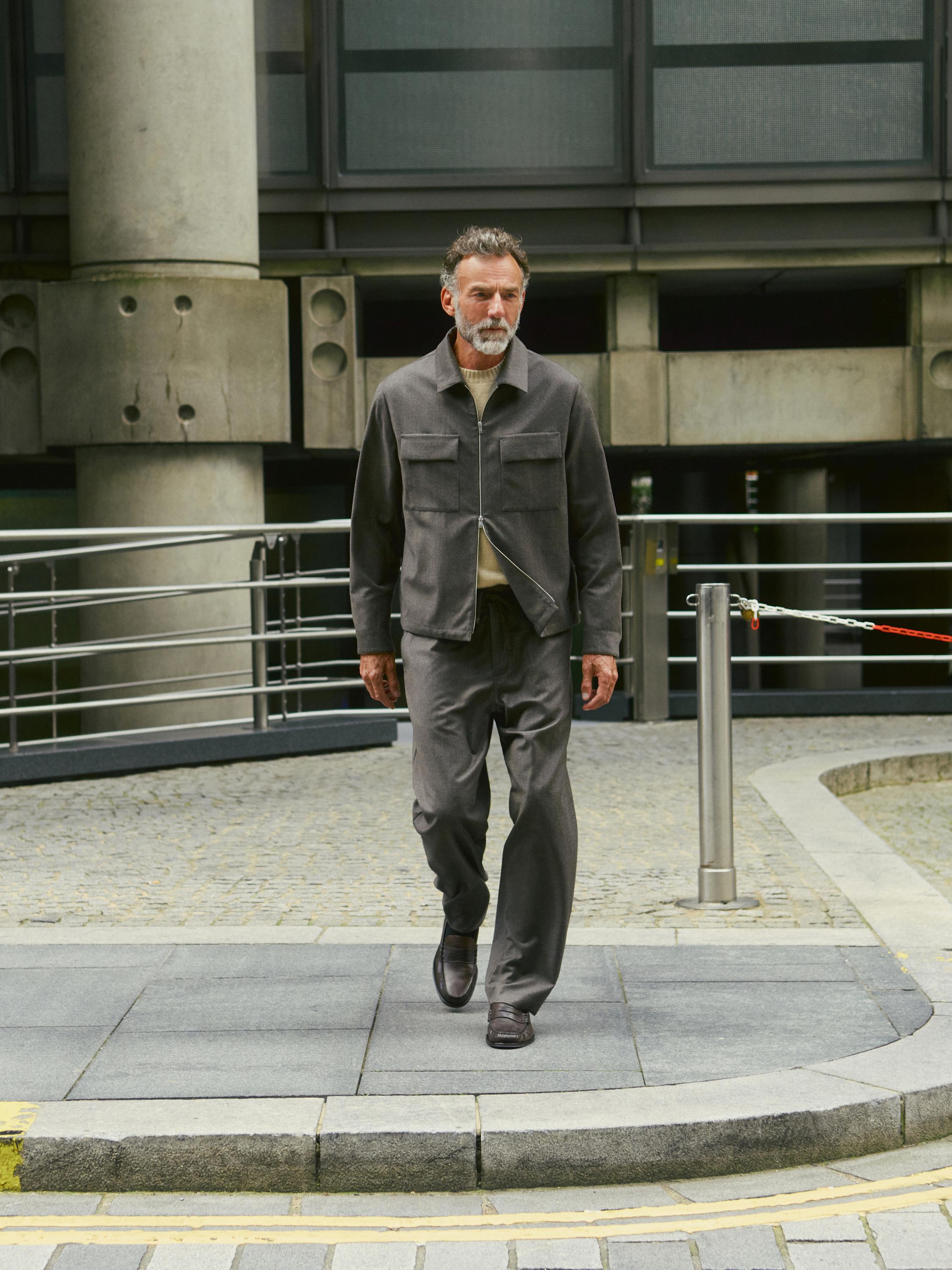 Regular fit double 100% wool overshirt