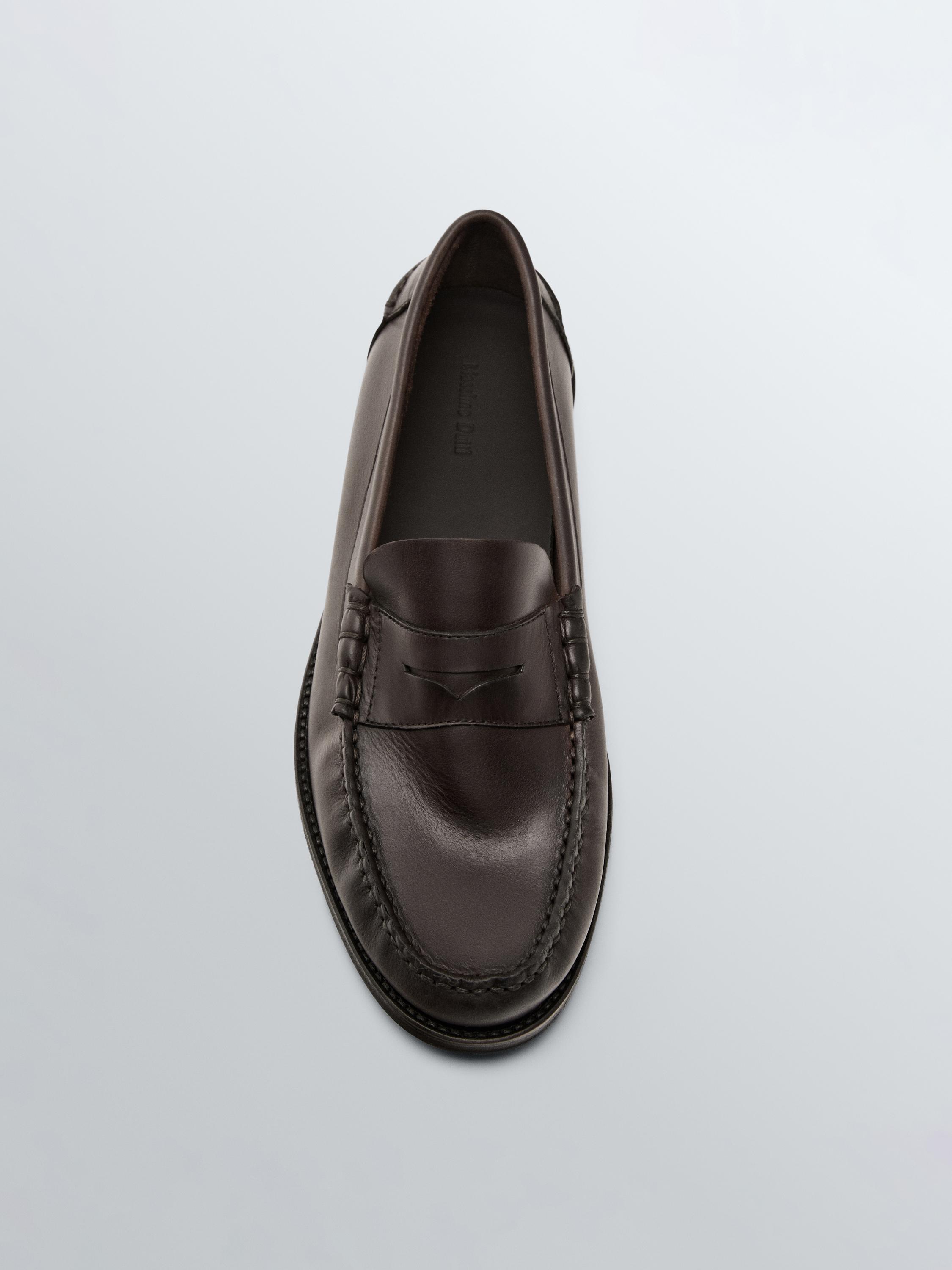 Soft oiled leather penny loafers — TAN