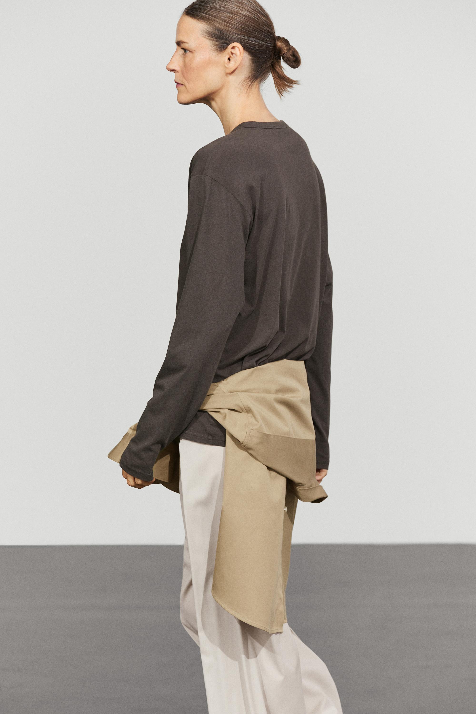 Long sleeve henley T-shirt