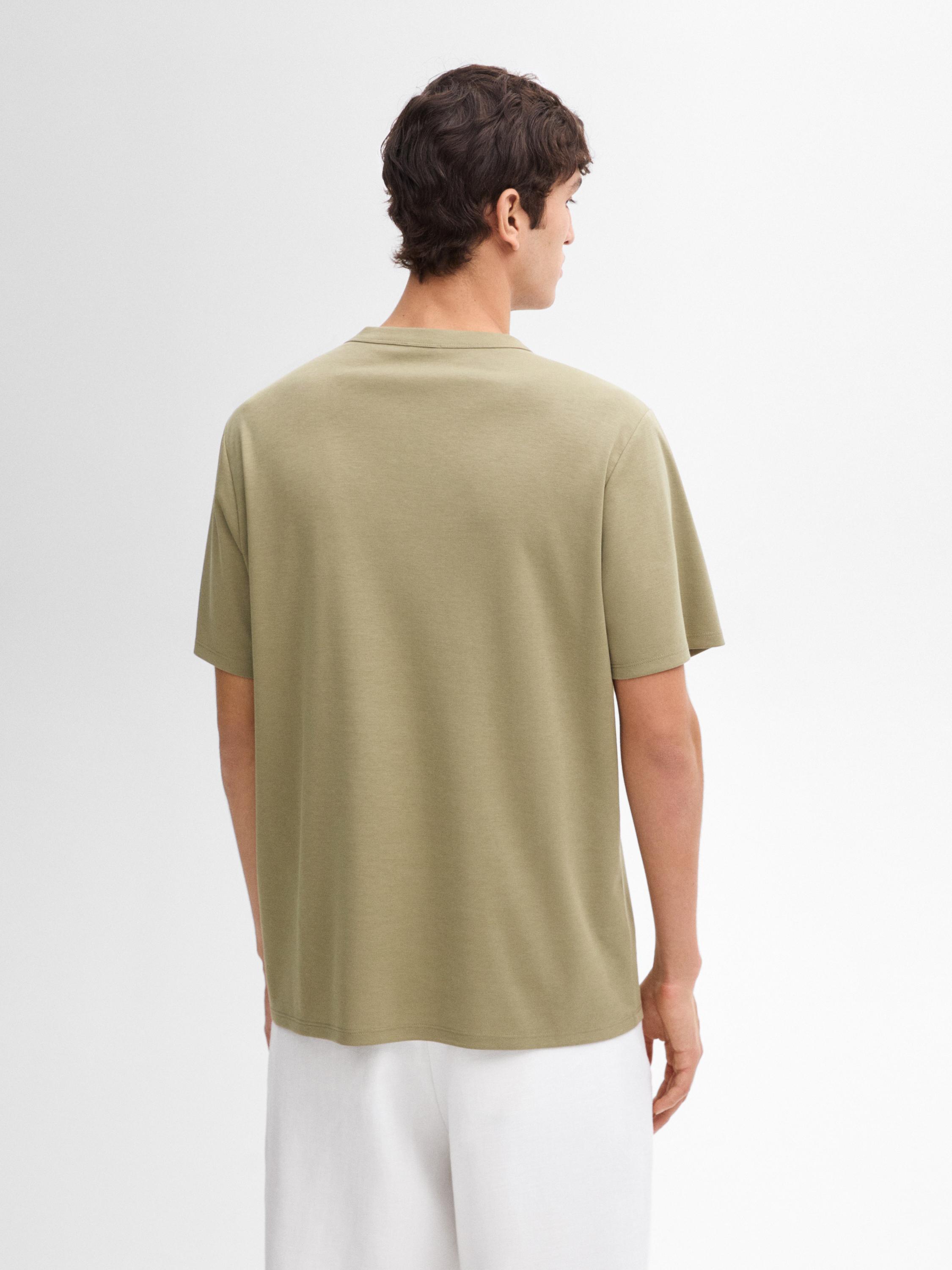 Camiseta manga corta mezcla algodón