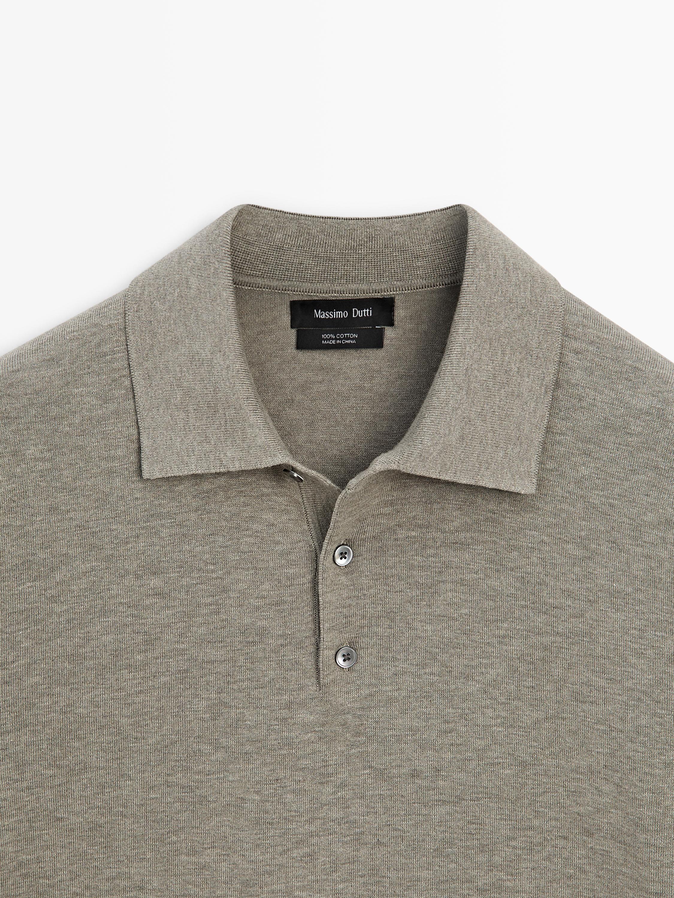 100% cotton knit polo shirt — Washed