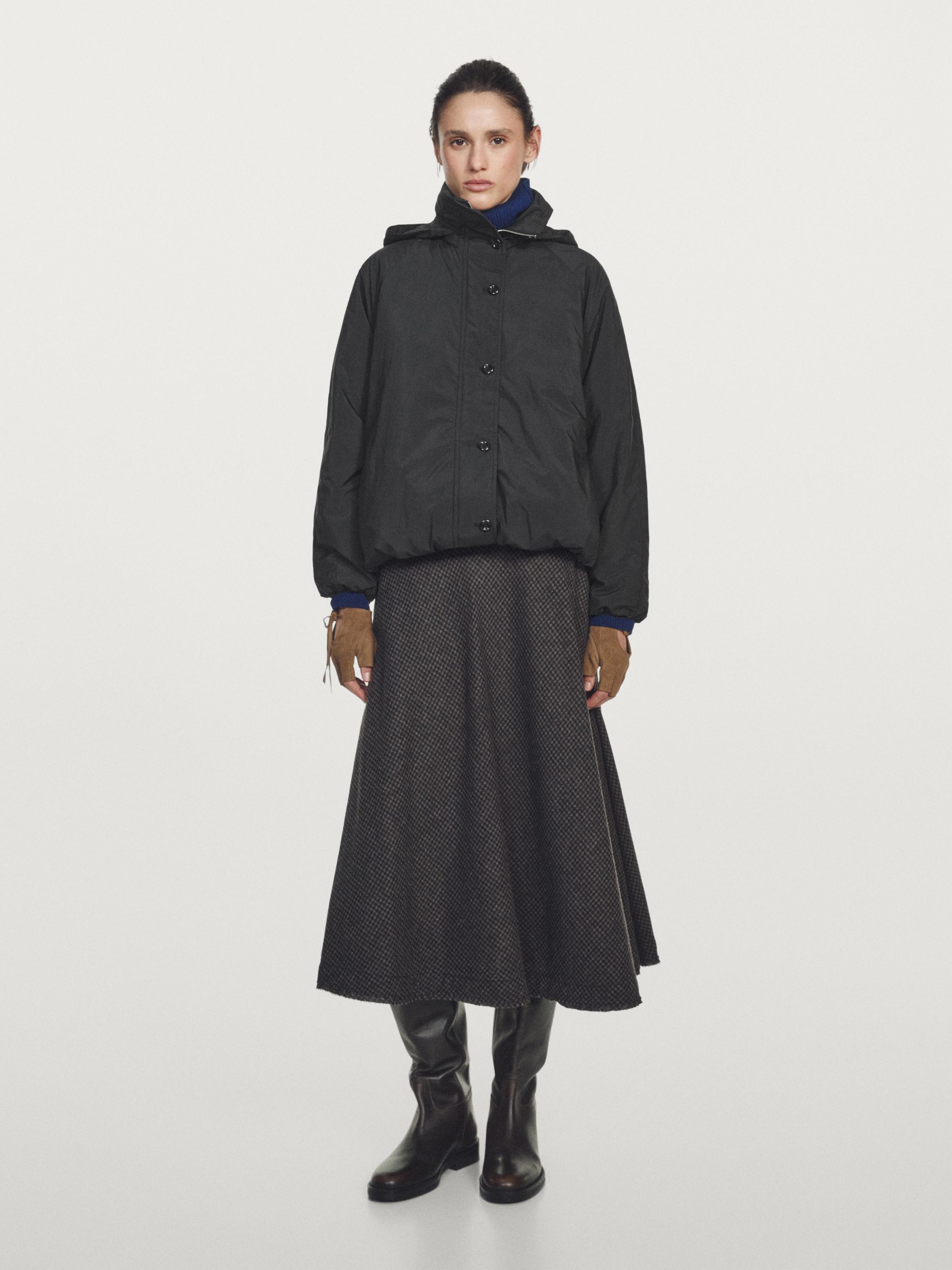 Water-repellent oversize padded parka with high neck