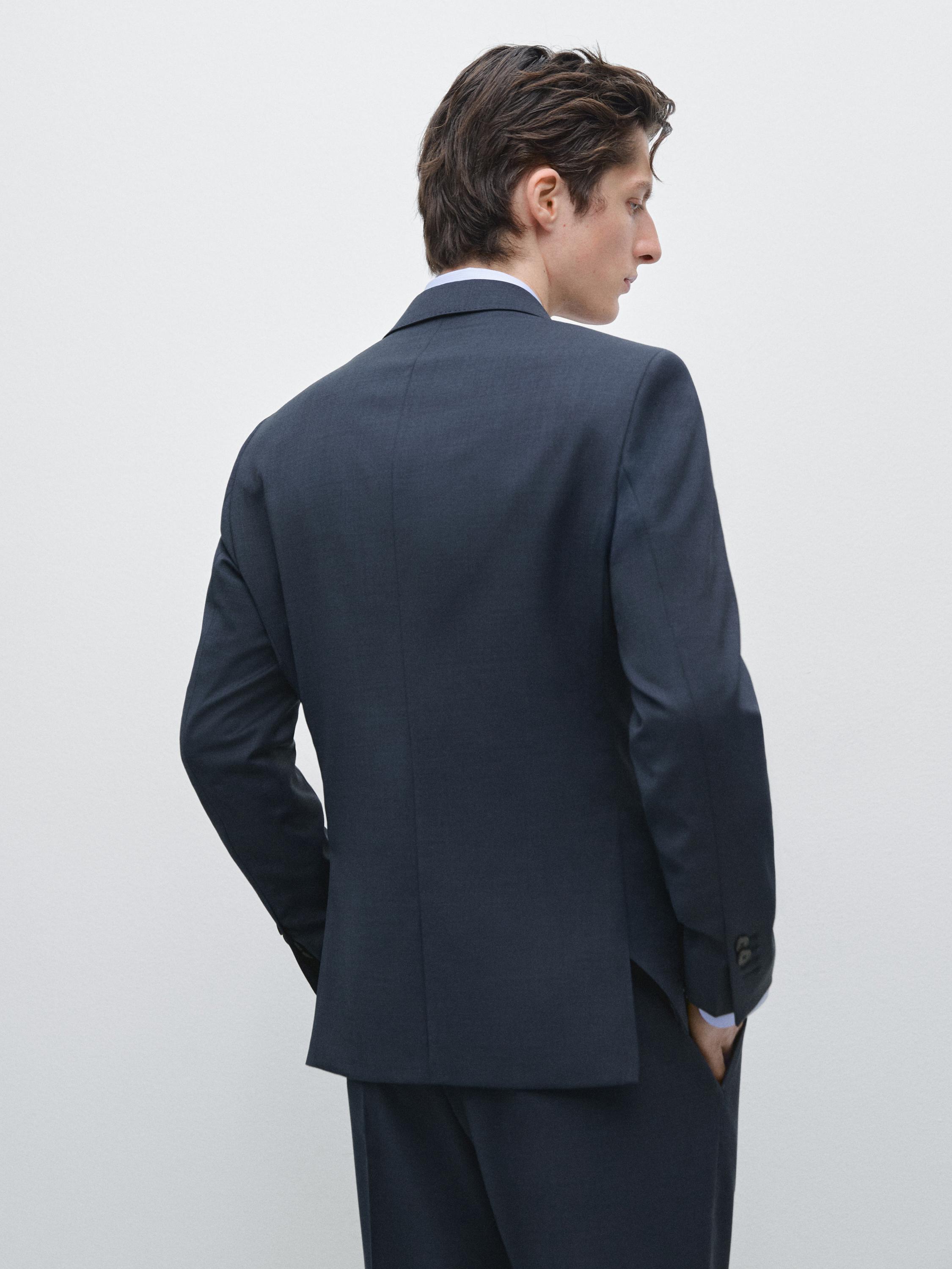 100% cool wool suit blazer — BLUE