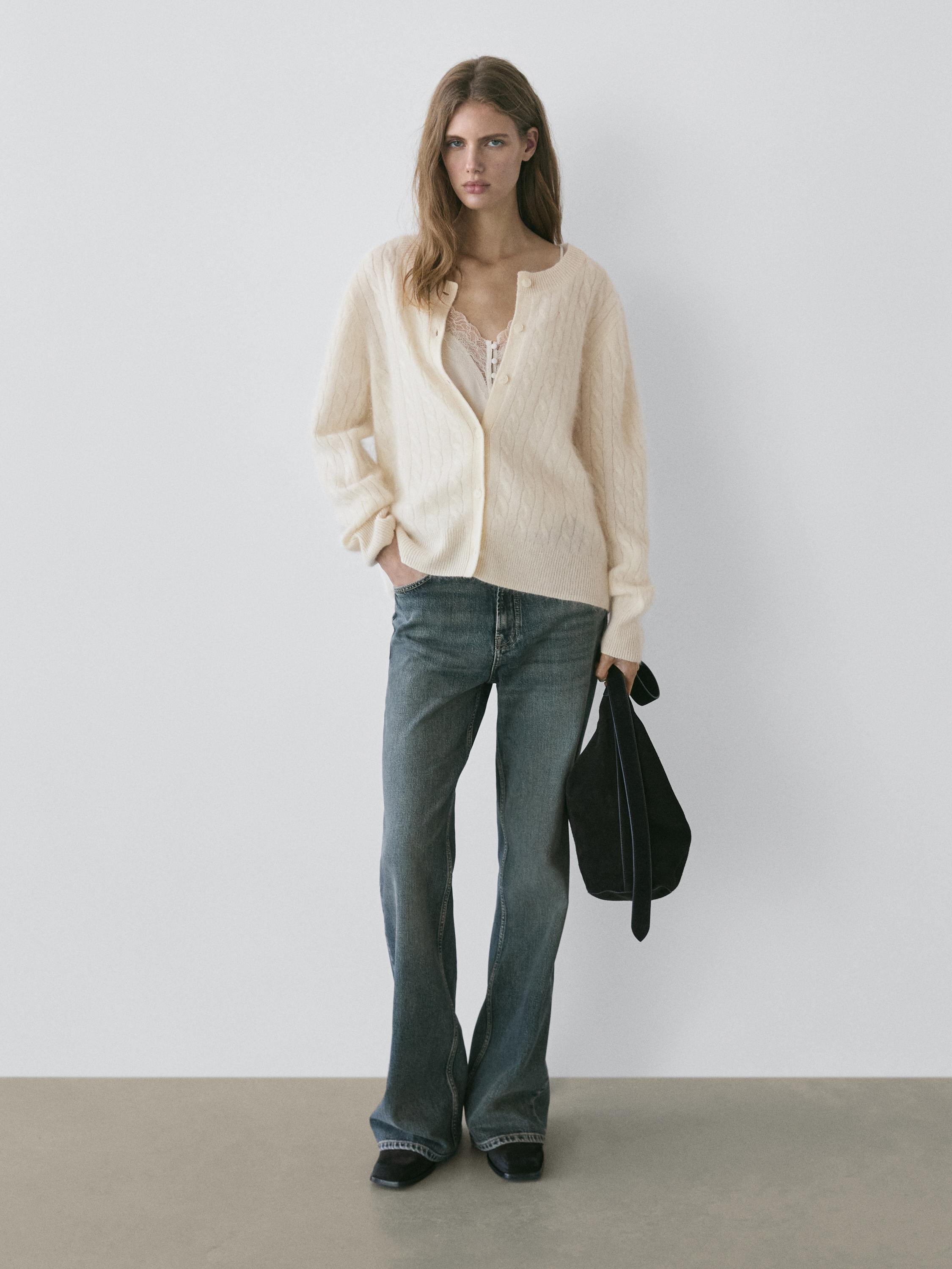 Mid-rise straight-leg flare fit jeans — MEDIUM BLUE