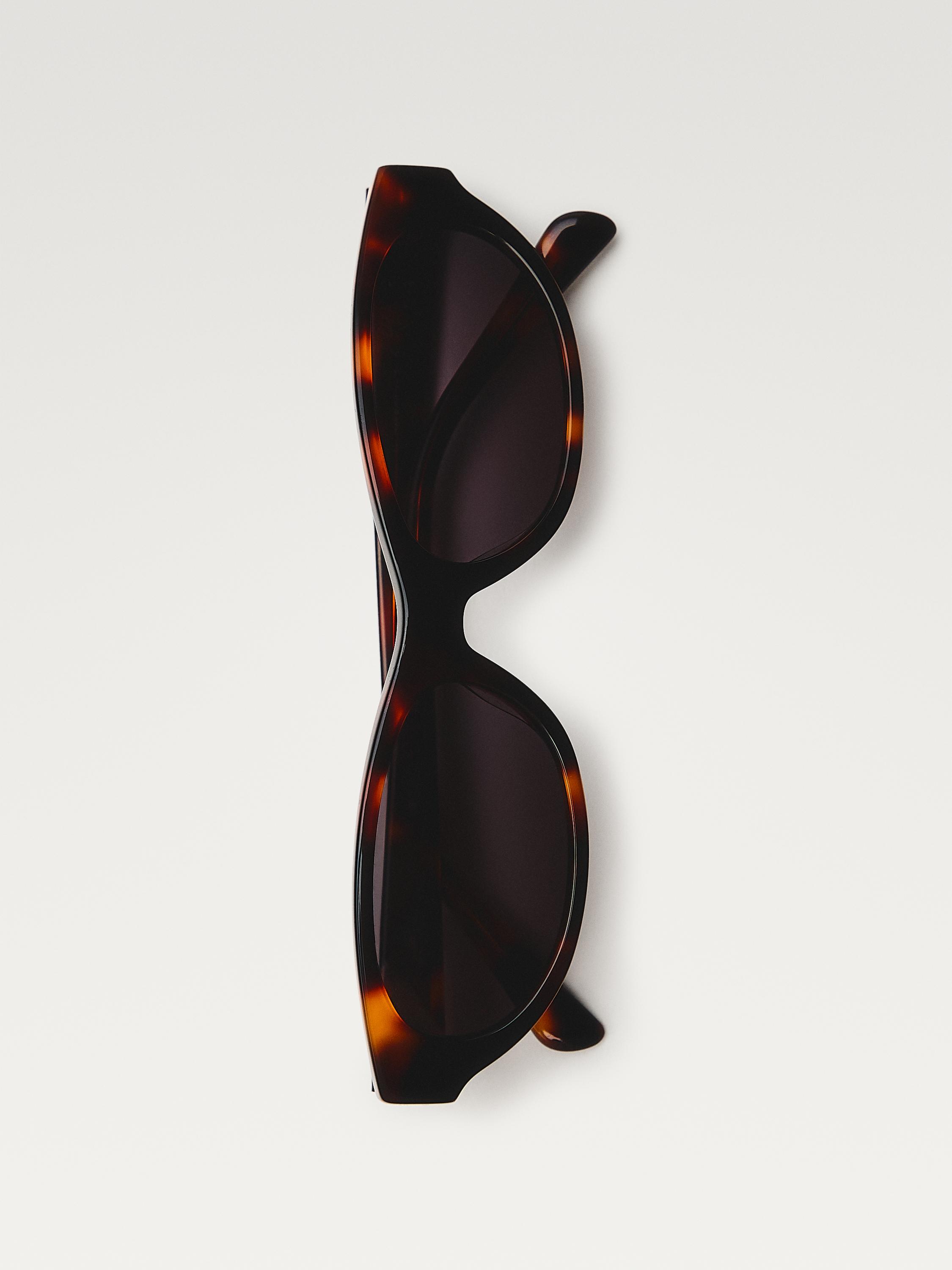 Narrow tortoiseshell-effect sunglasses — BROWN