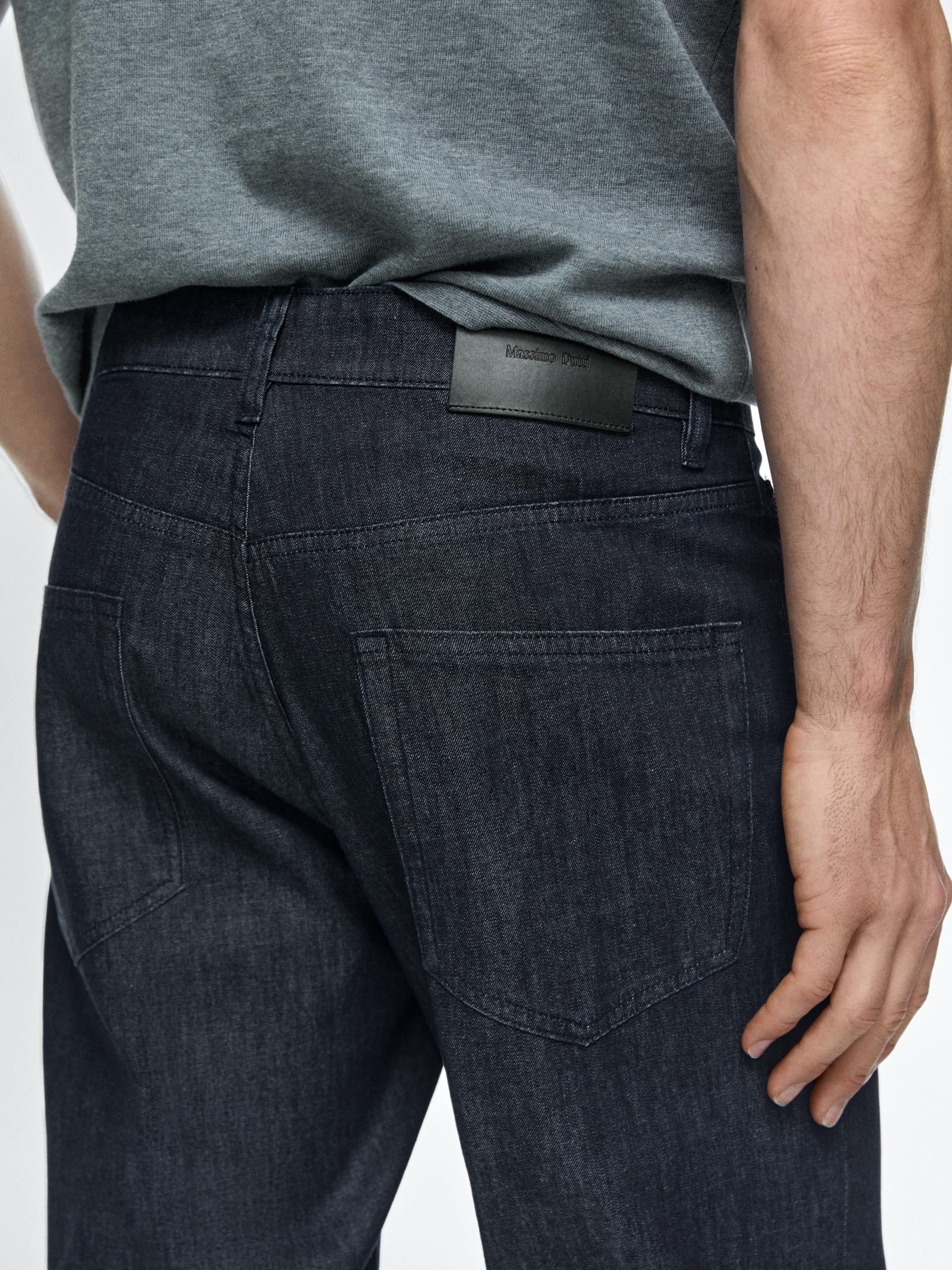 Lightweight tapered fit jeans — NAVY BLUE