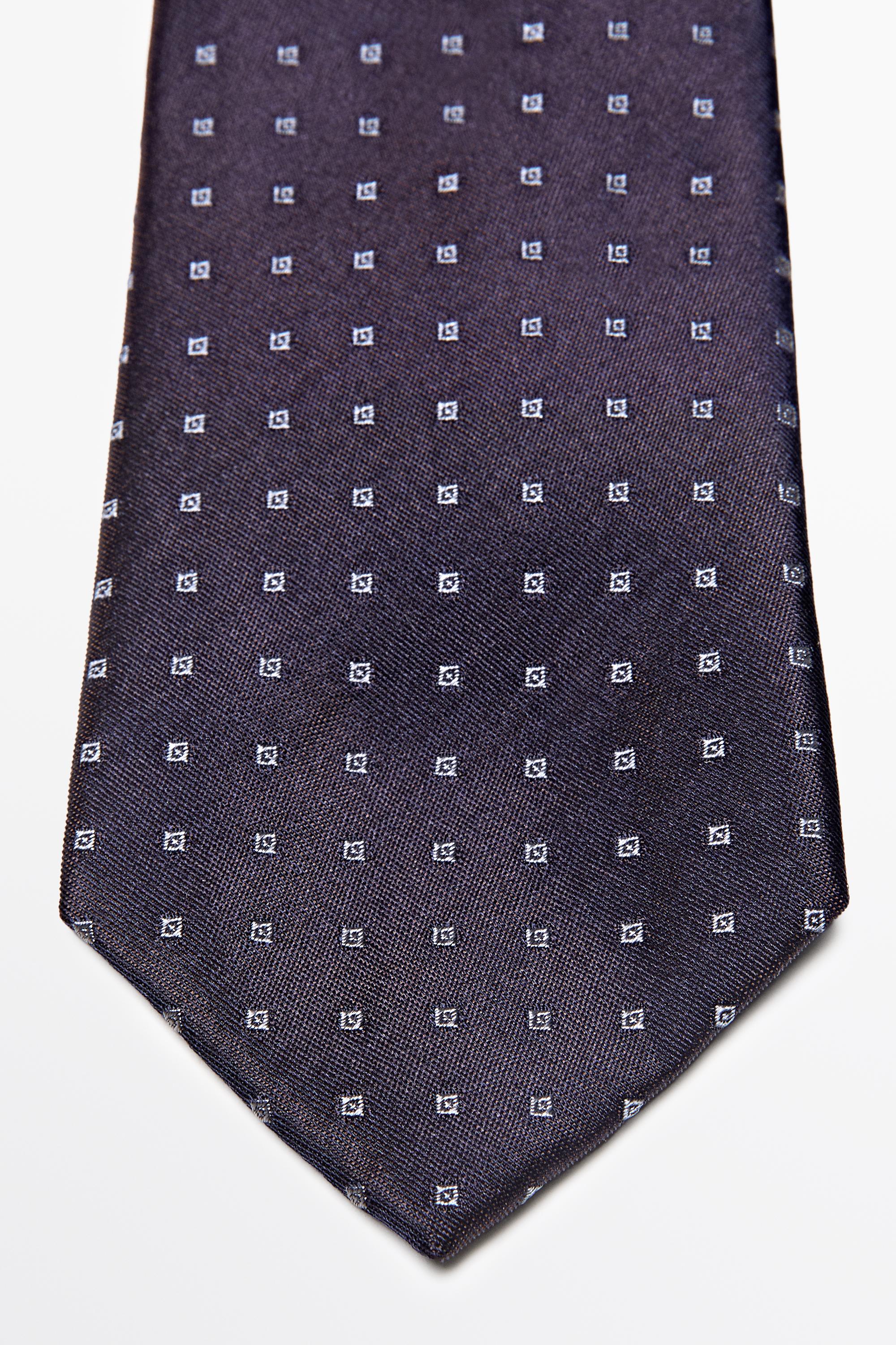 Gravata estampada geométrica 100% seda