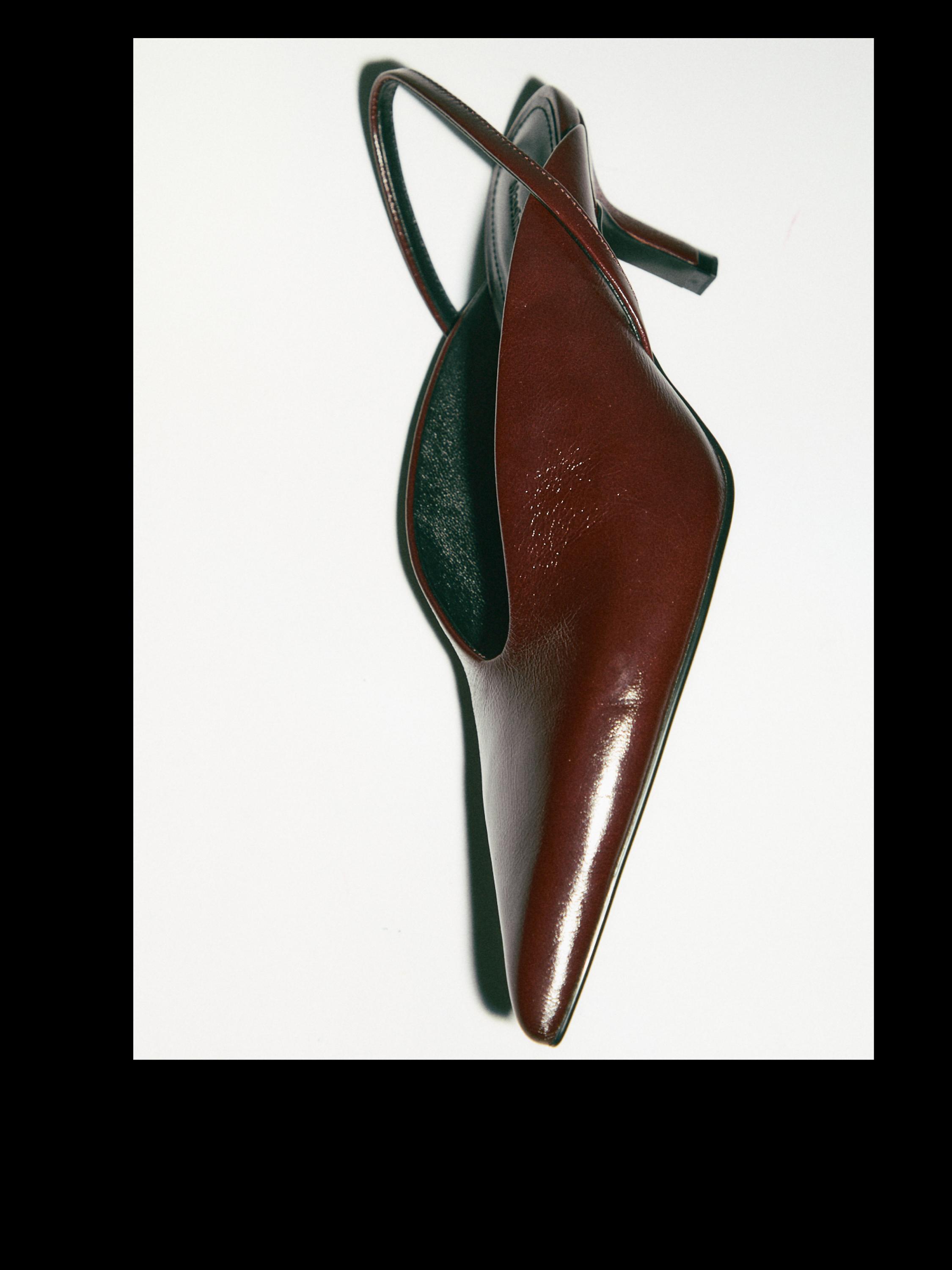 High-heel slingback shoes — BURGUNDY