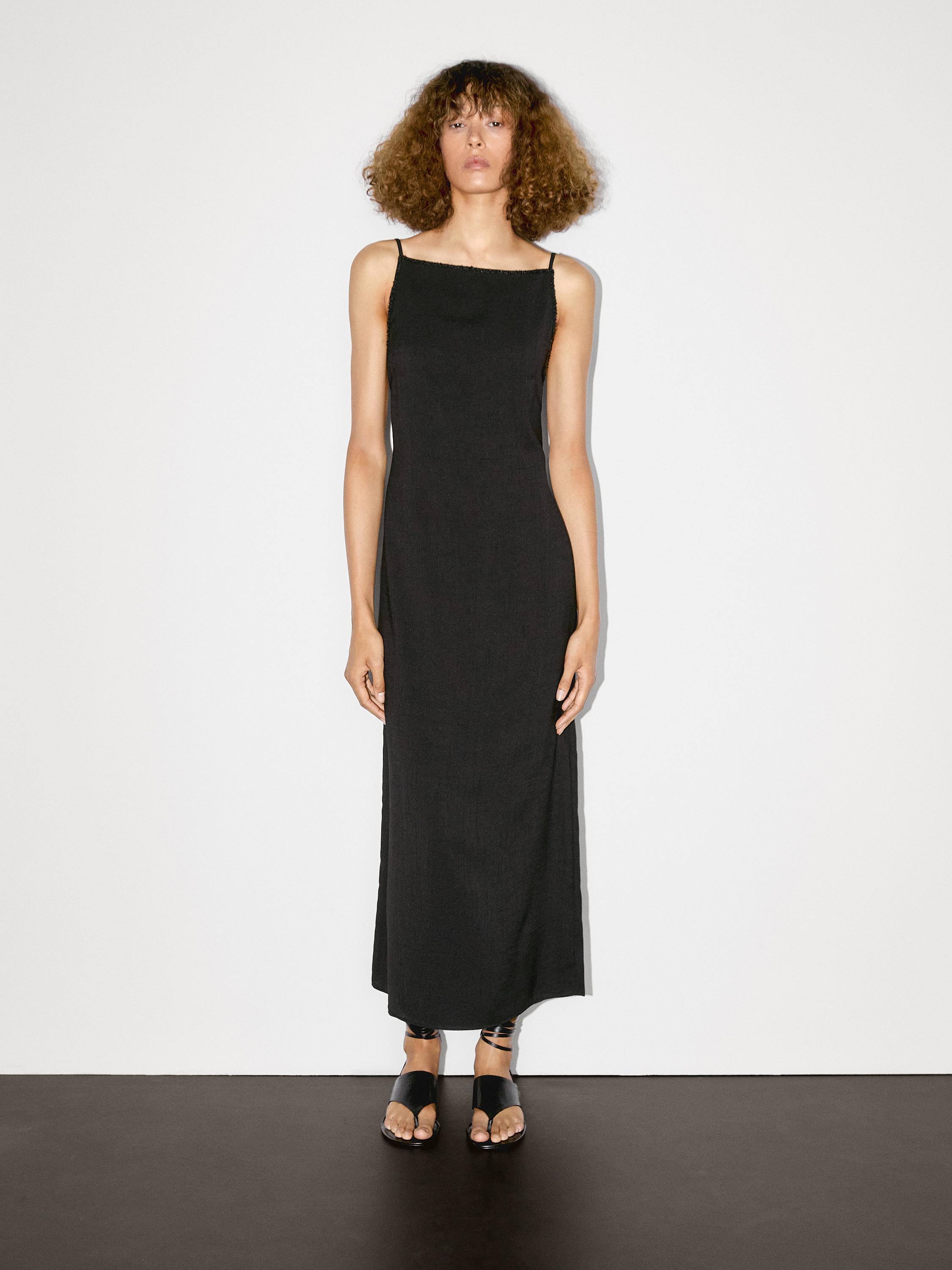 Vestido largo detalle pedrería