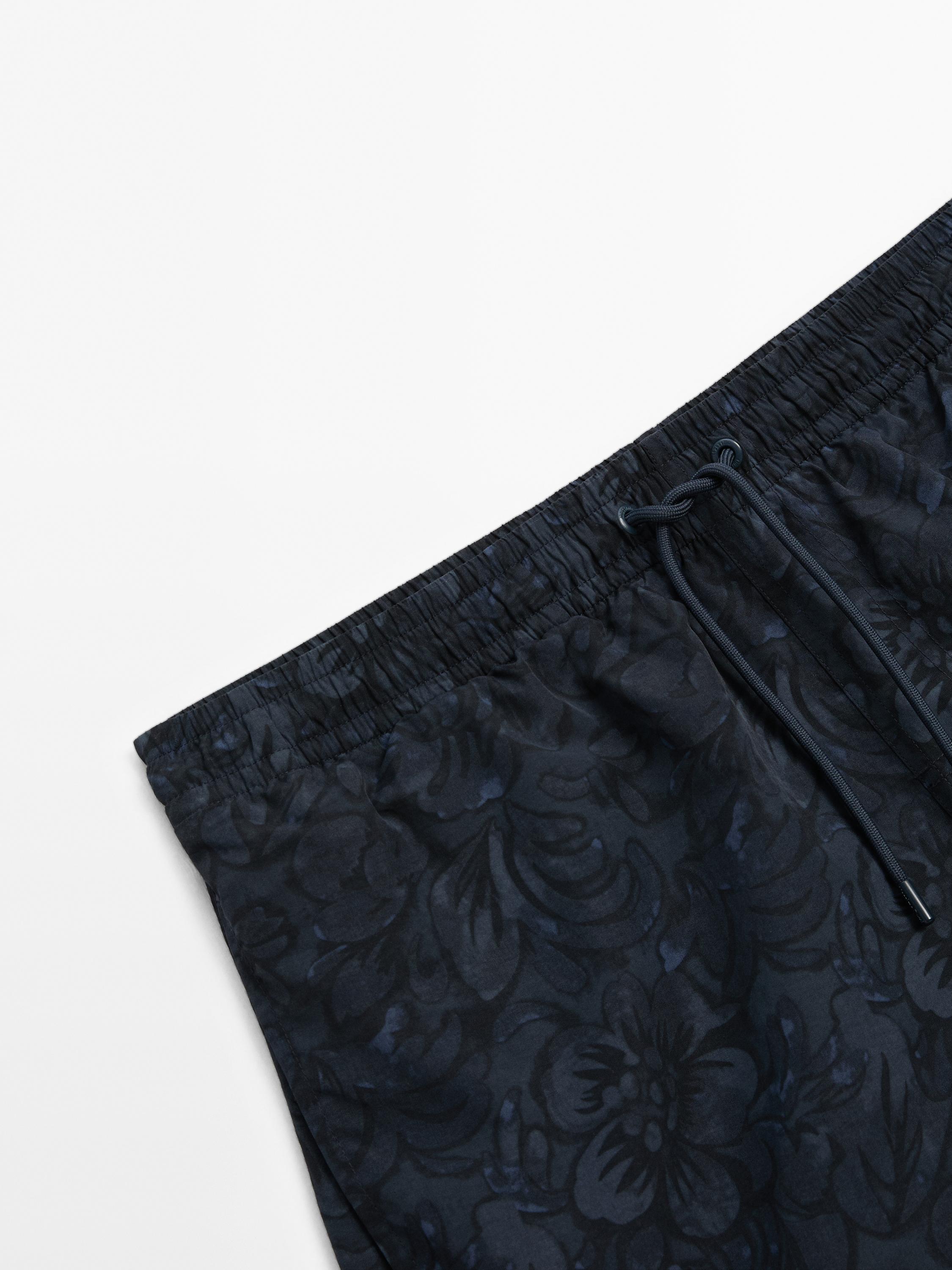 Short fit printed swimming trunks
