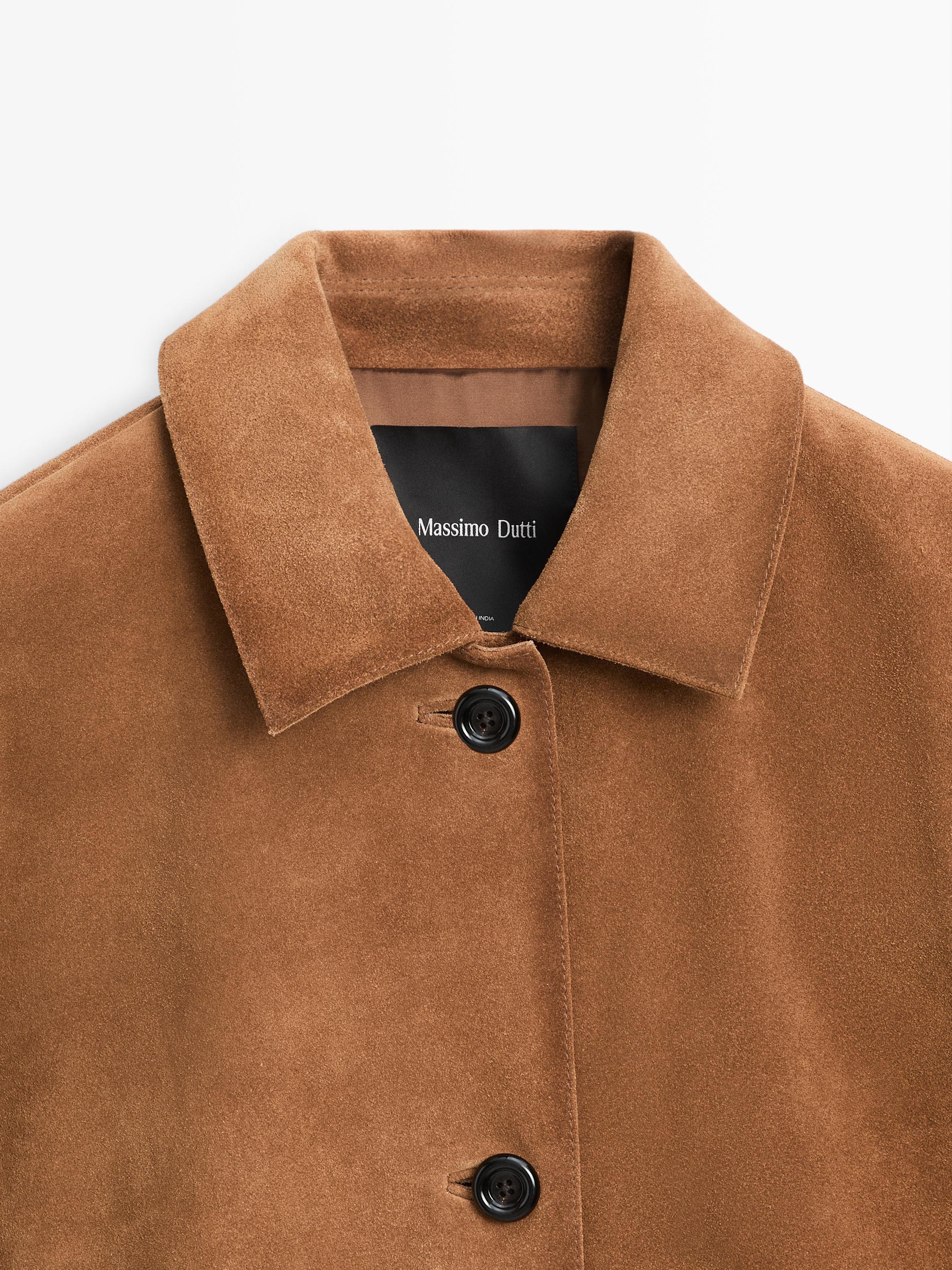 Suede leather jacket — CAMEL