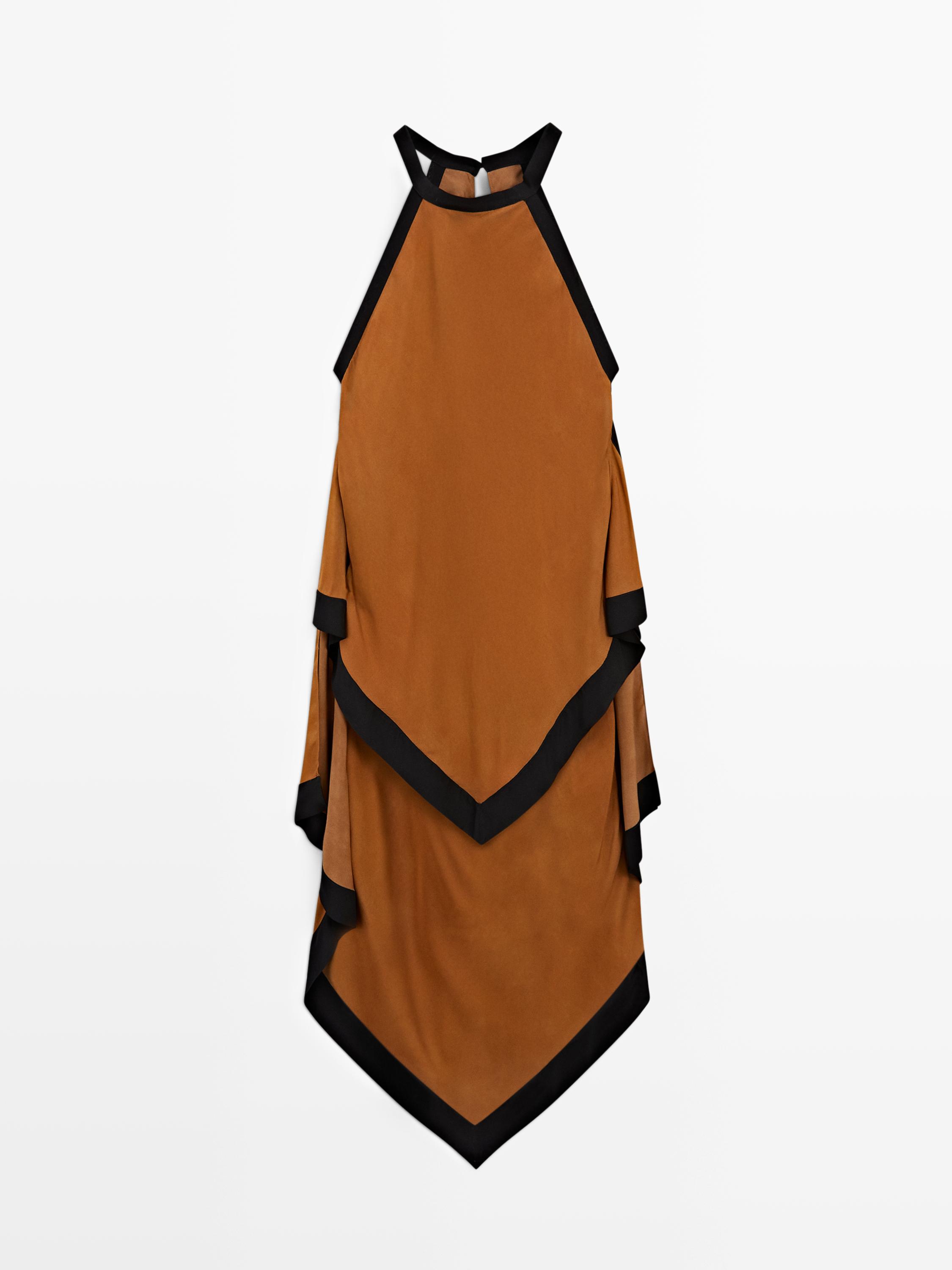 Robe midi à couches contrastantes