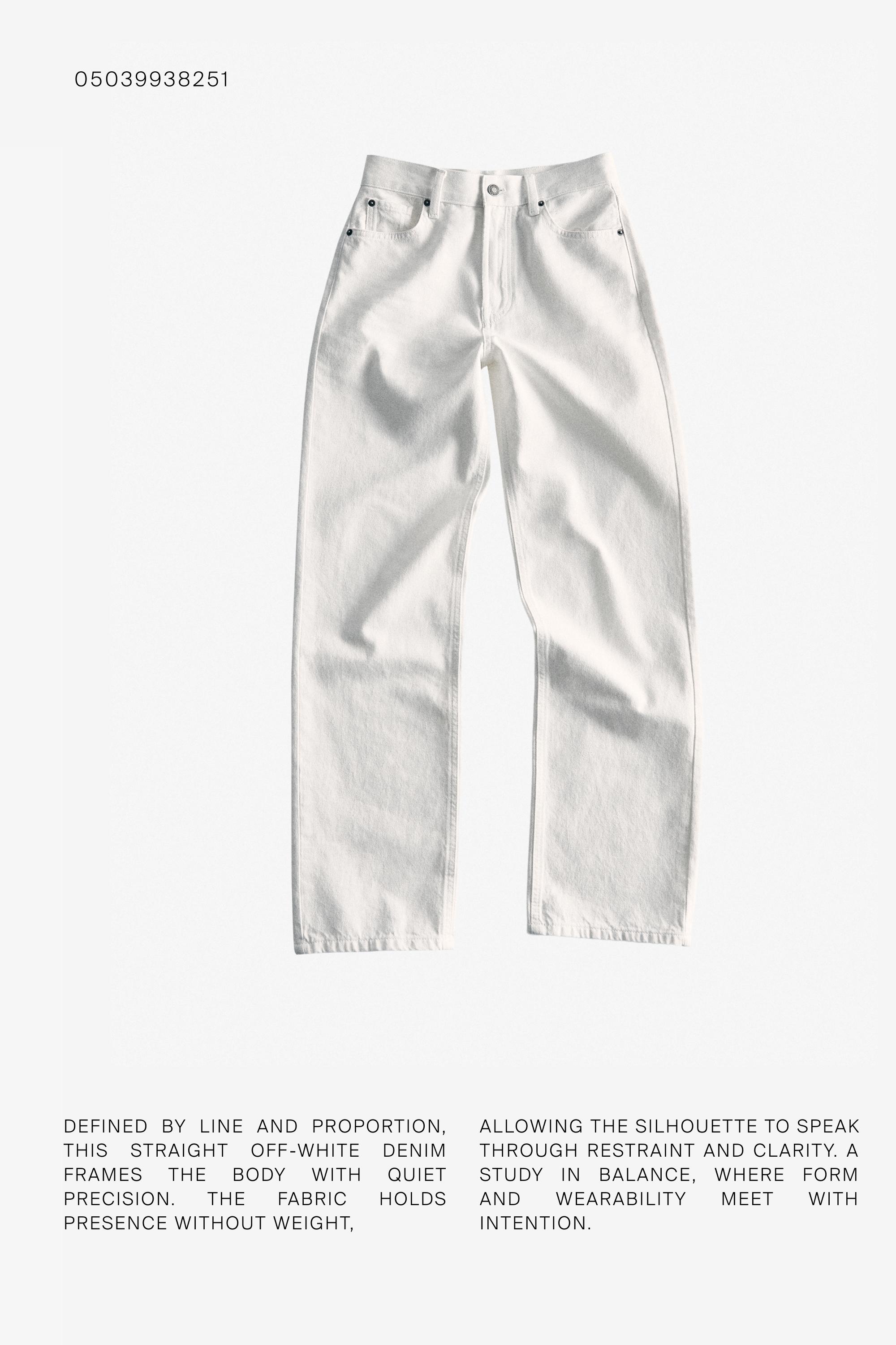 Straight-leg high-waist jeans — Off white