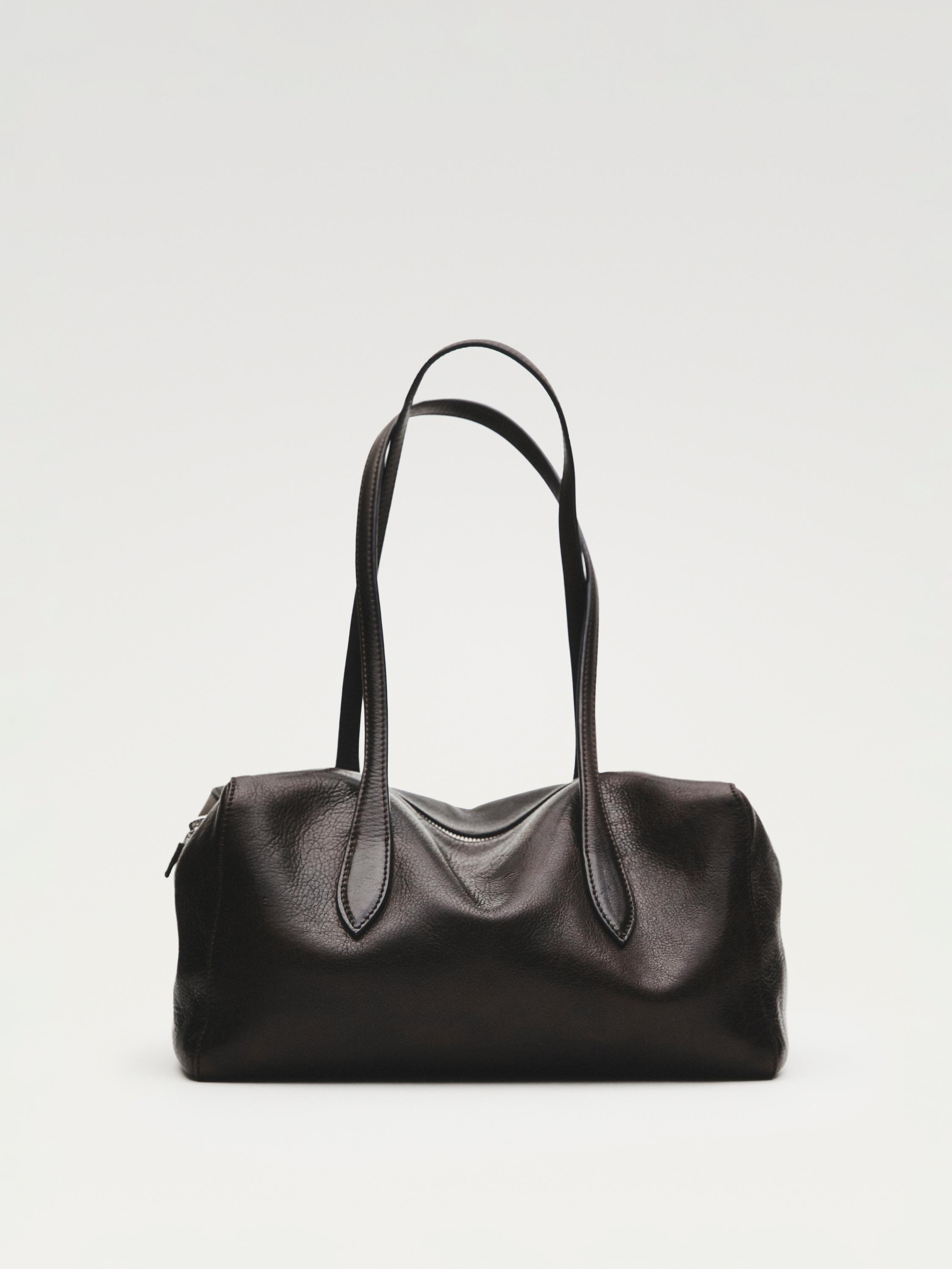 Nappa leather west satchel bag — BROWN