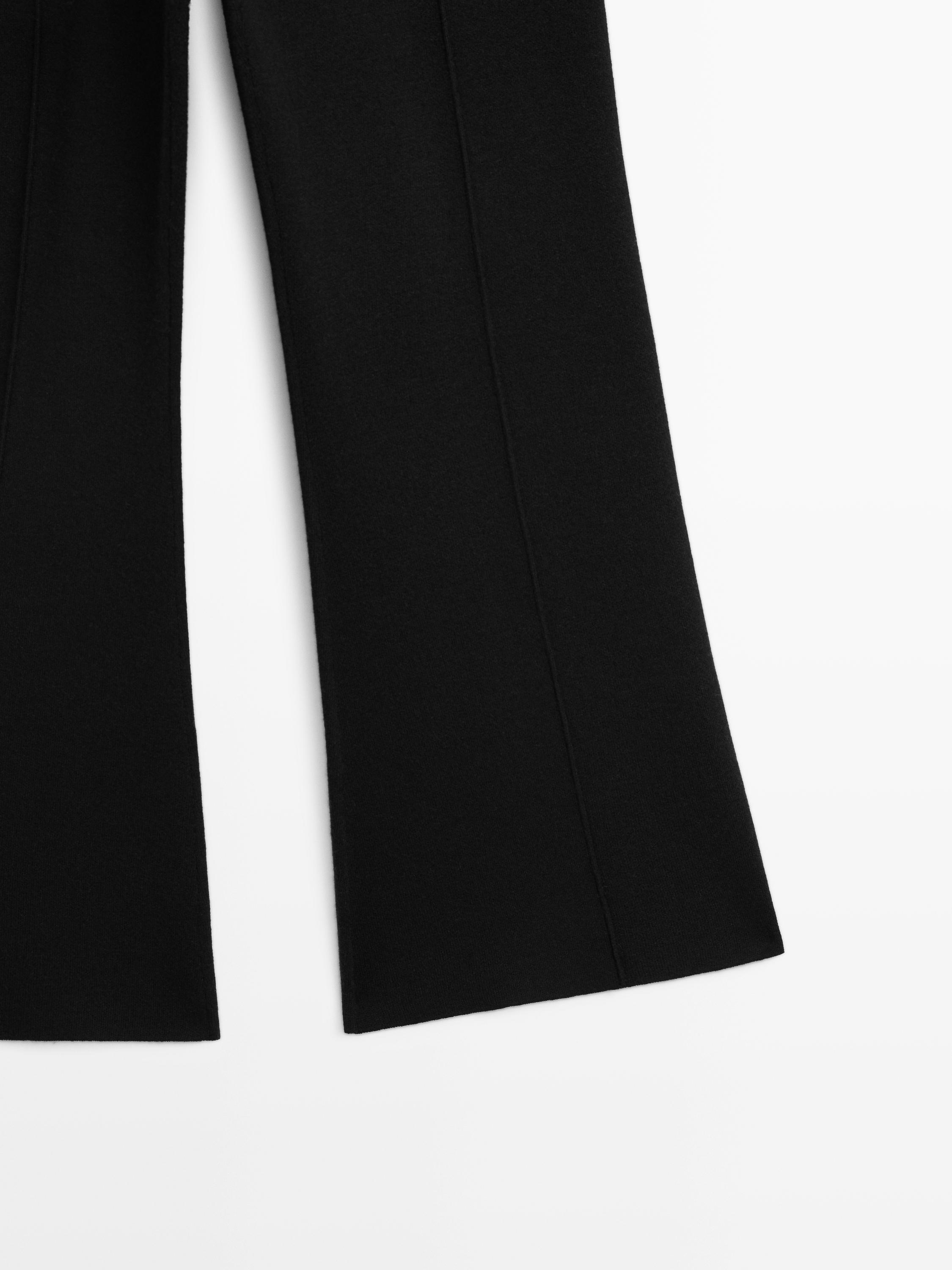 Flared knit trousers