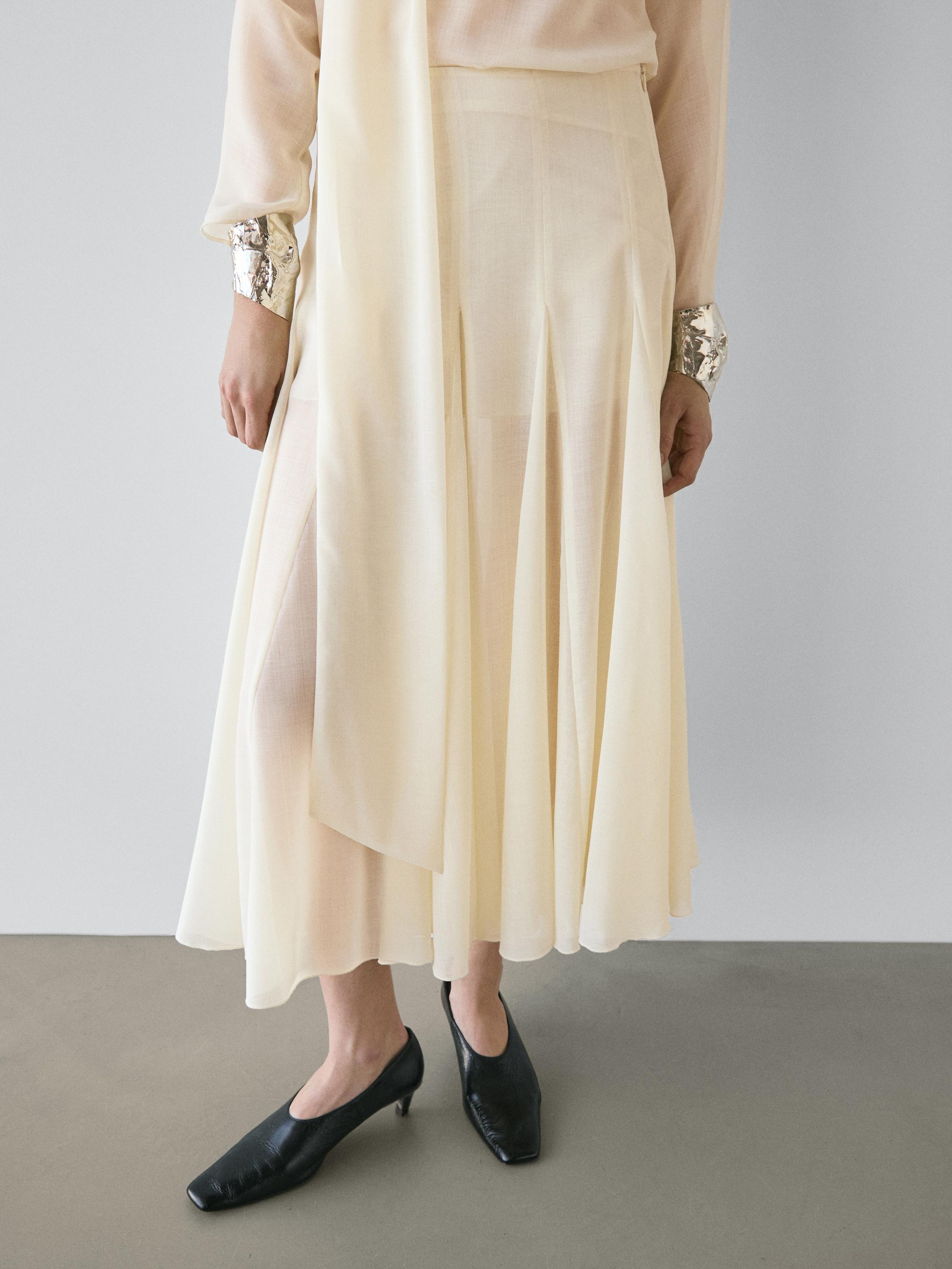 تنورة متوسطة الطول فضفاضة كلوش - ستوديو