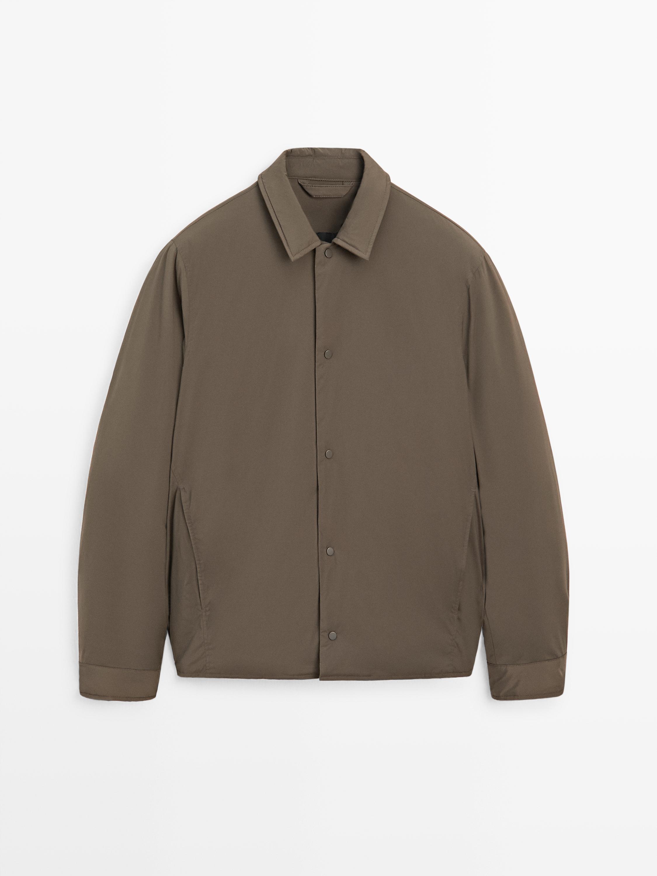 Lightweight water-repellent padded overshirt — KHAKI