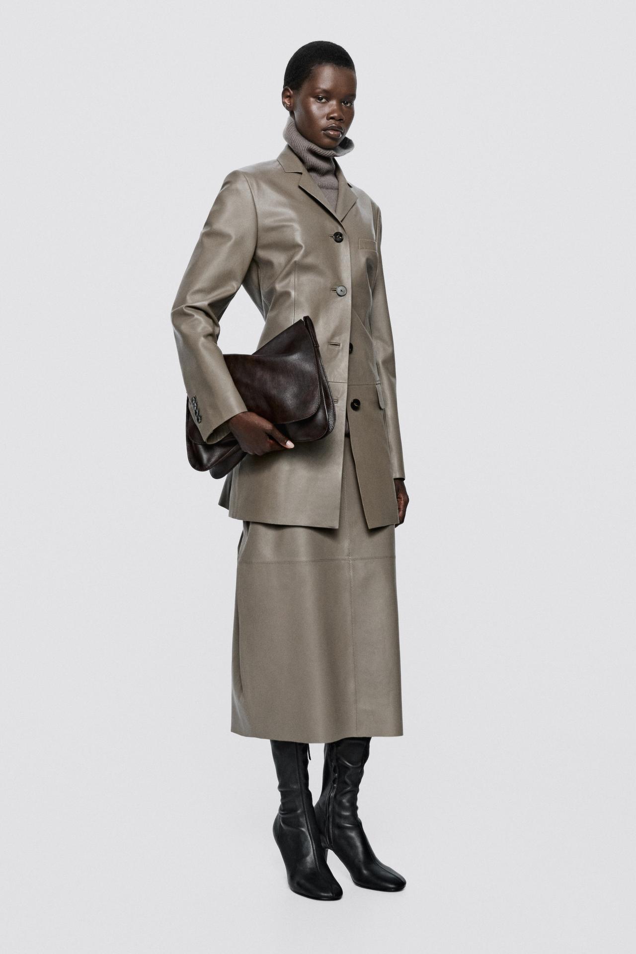Nappa leather blazer - LIMITED EDITION — MOLE BROWN