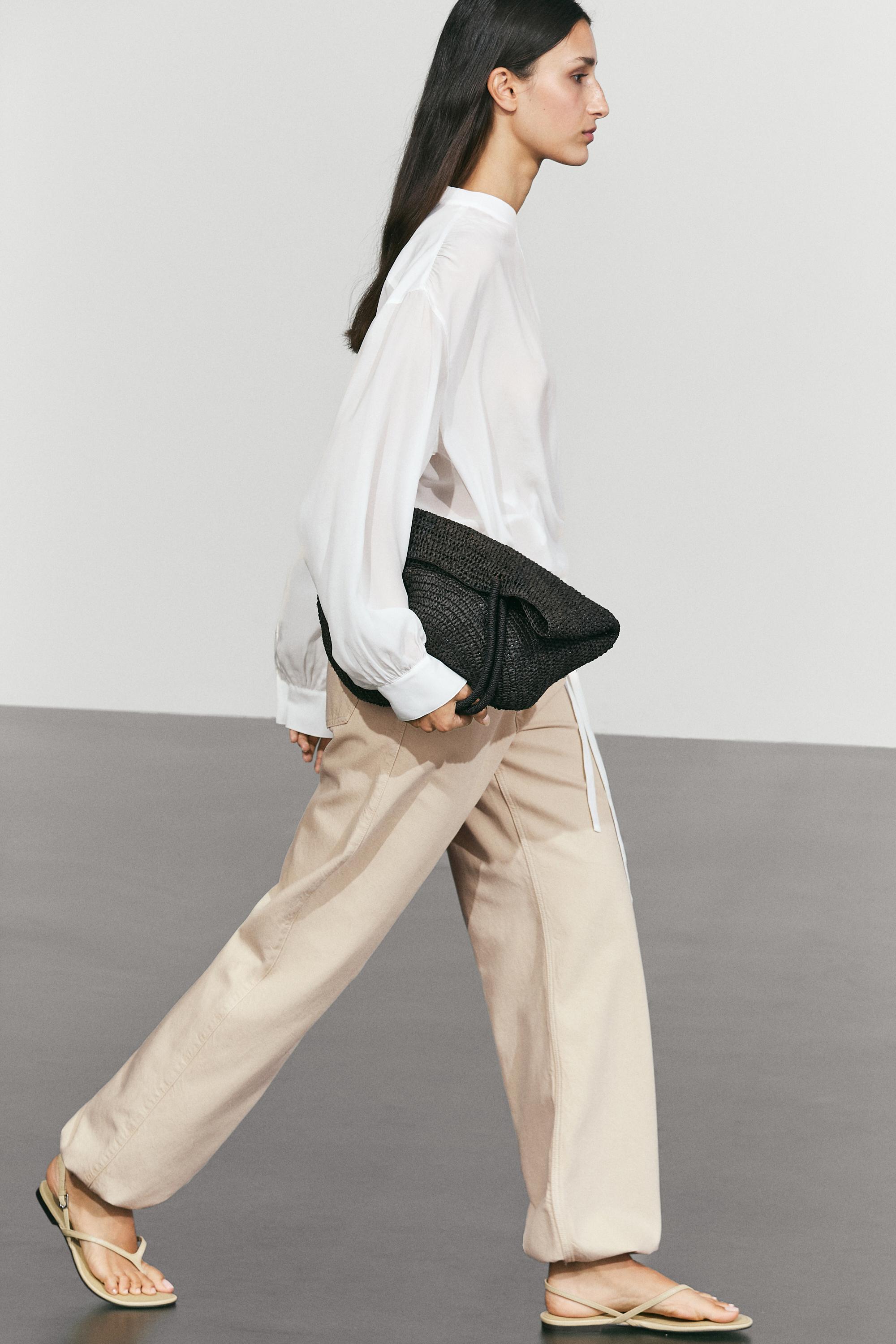 Flowing wrap blouse — CREAM