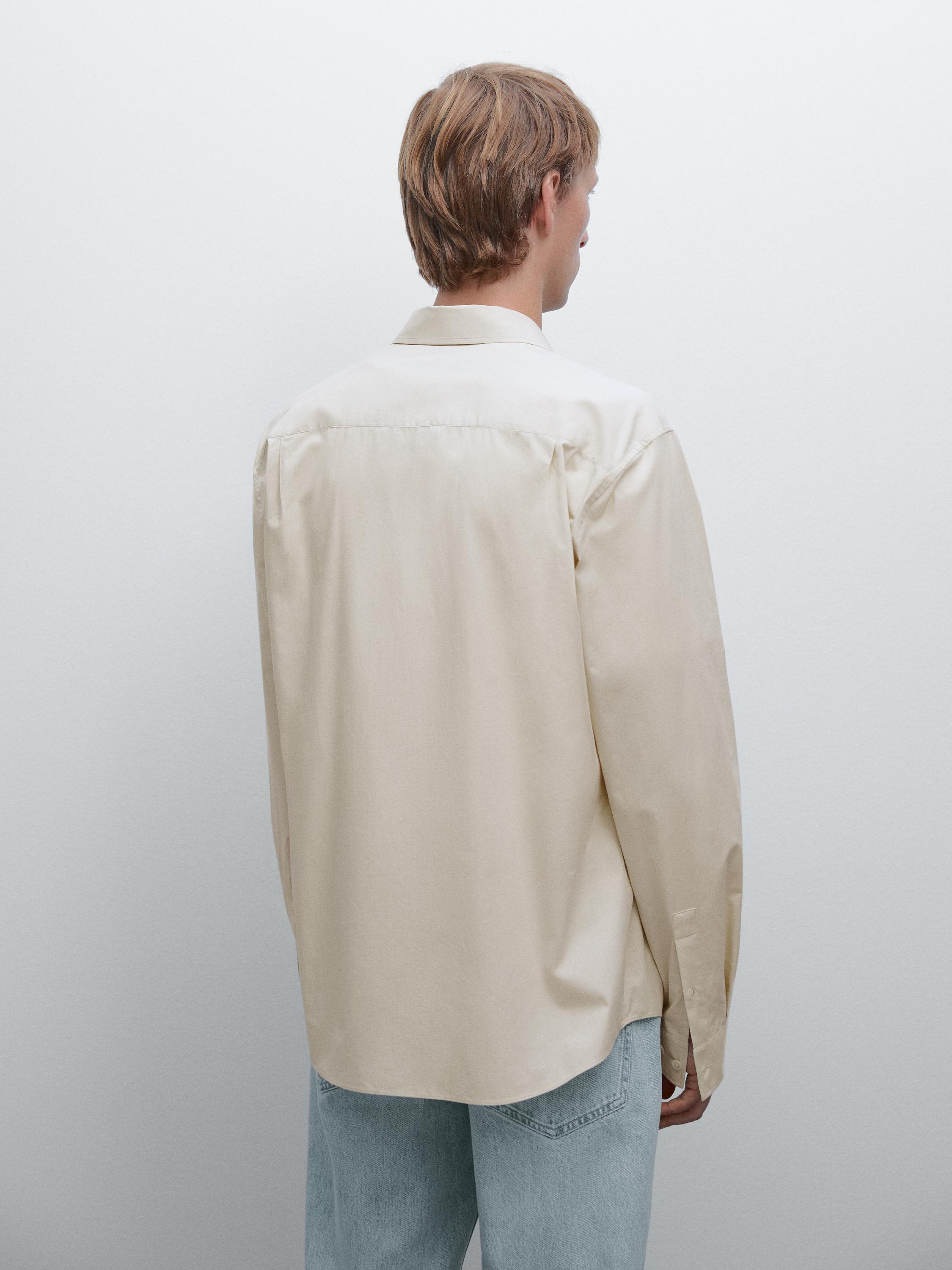 قميص قطن 100% بقصة عادية