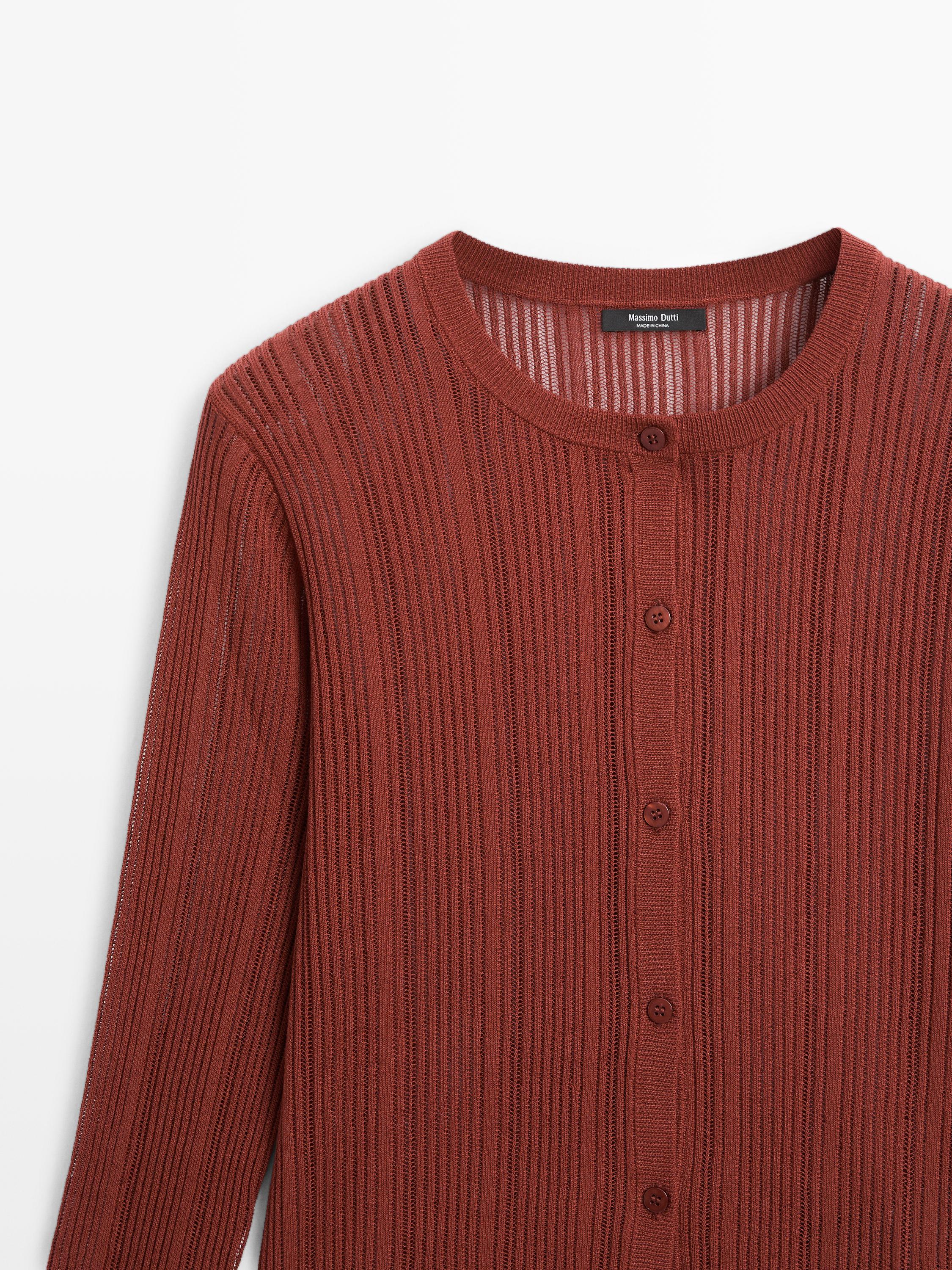 Long sleeve cutwork cardigan