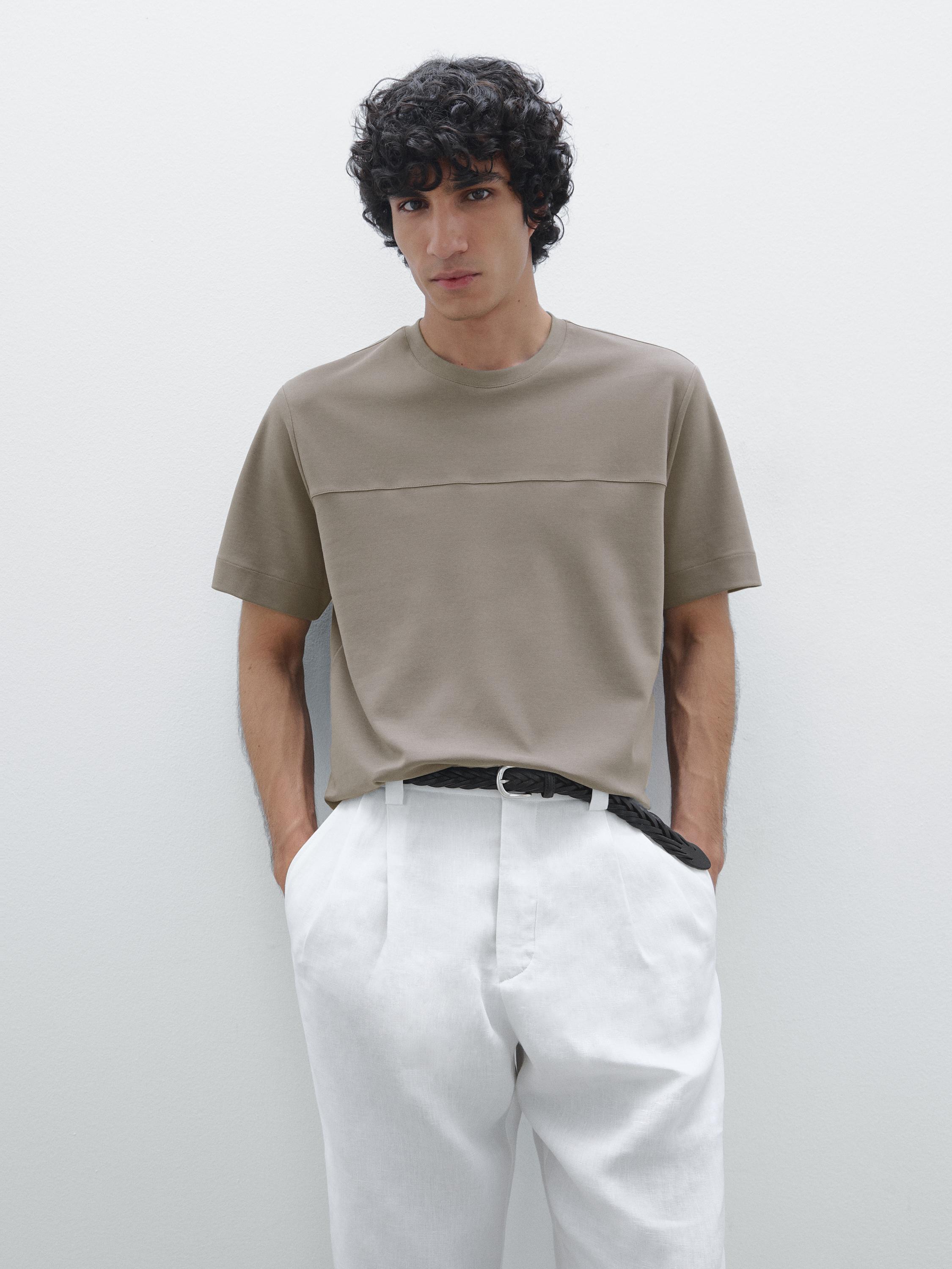 100% cotton T-shirt with seam detail