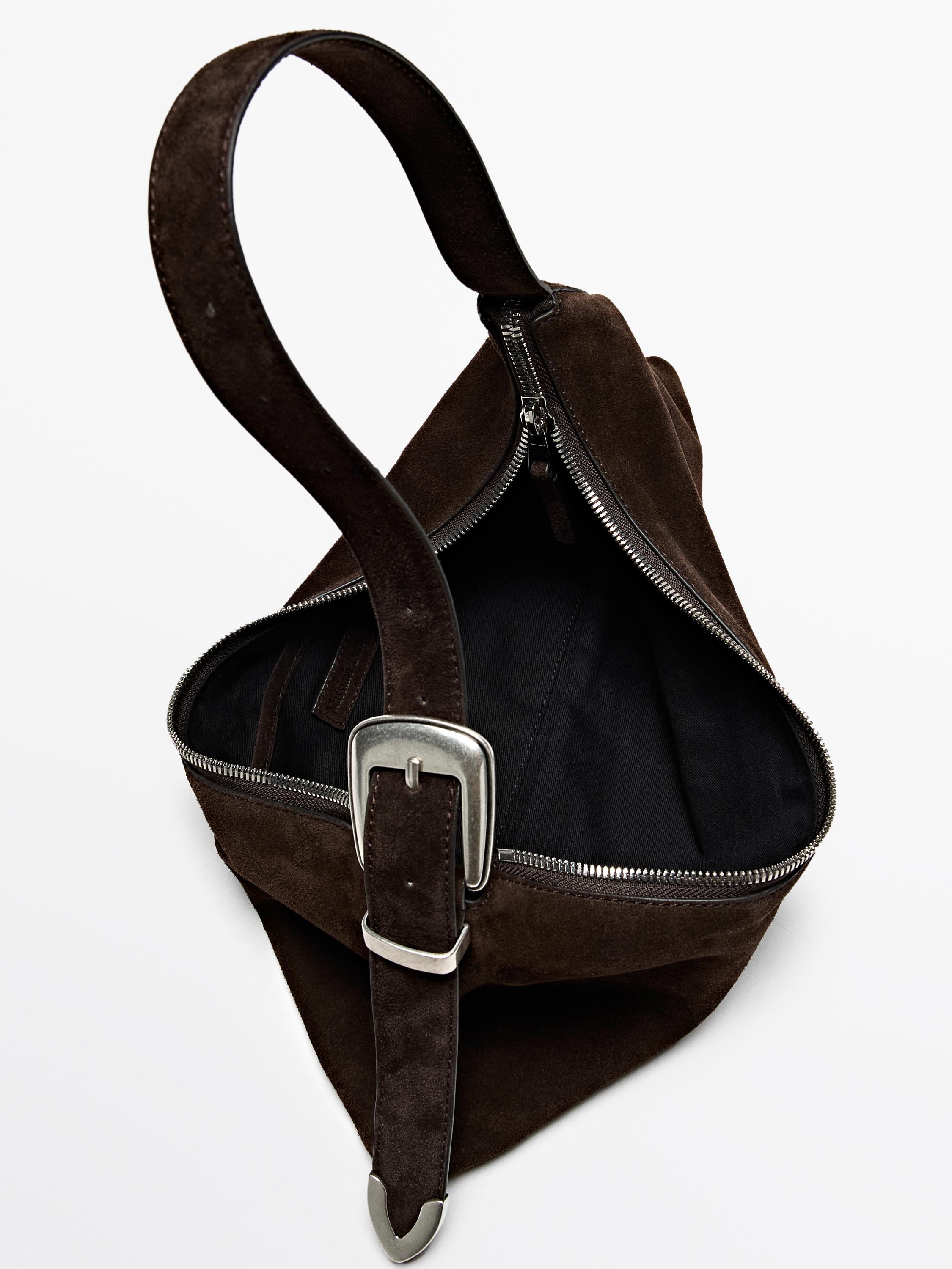 Medium-sized split suede bag