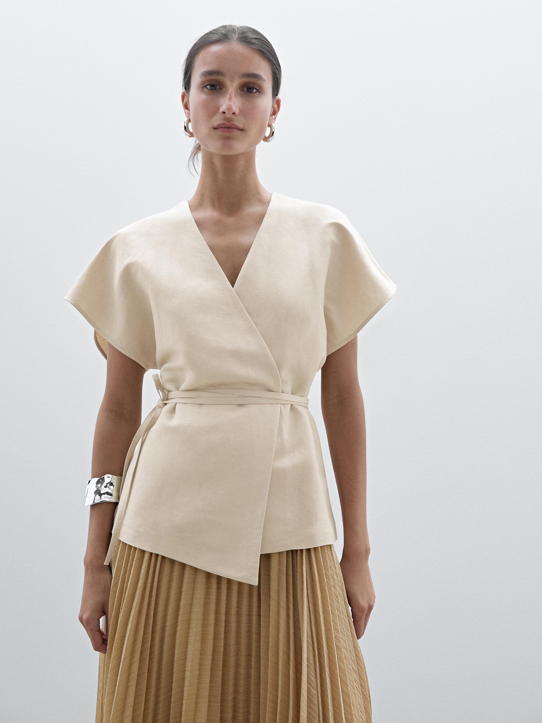 Long pleated dress with waistcoat detail