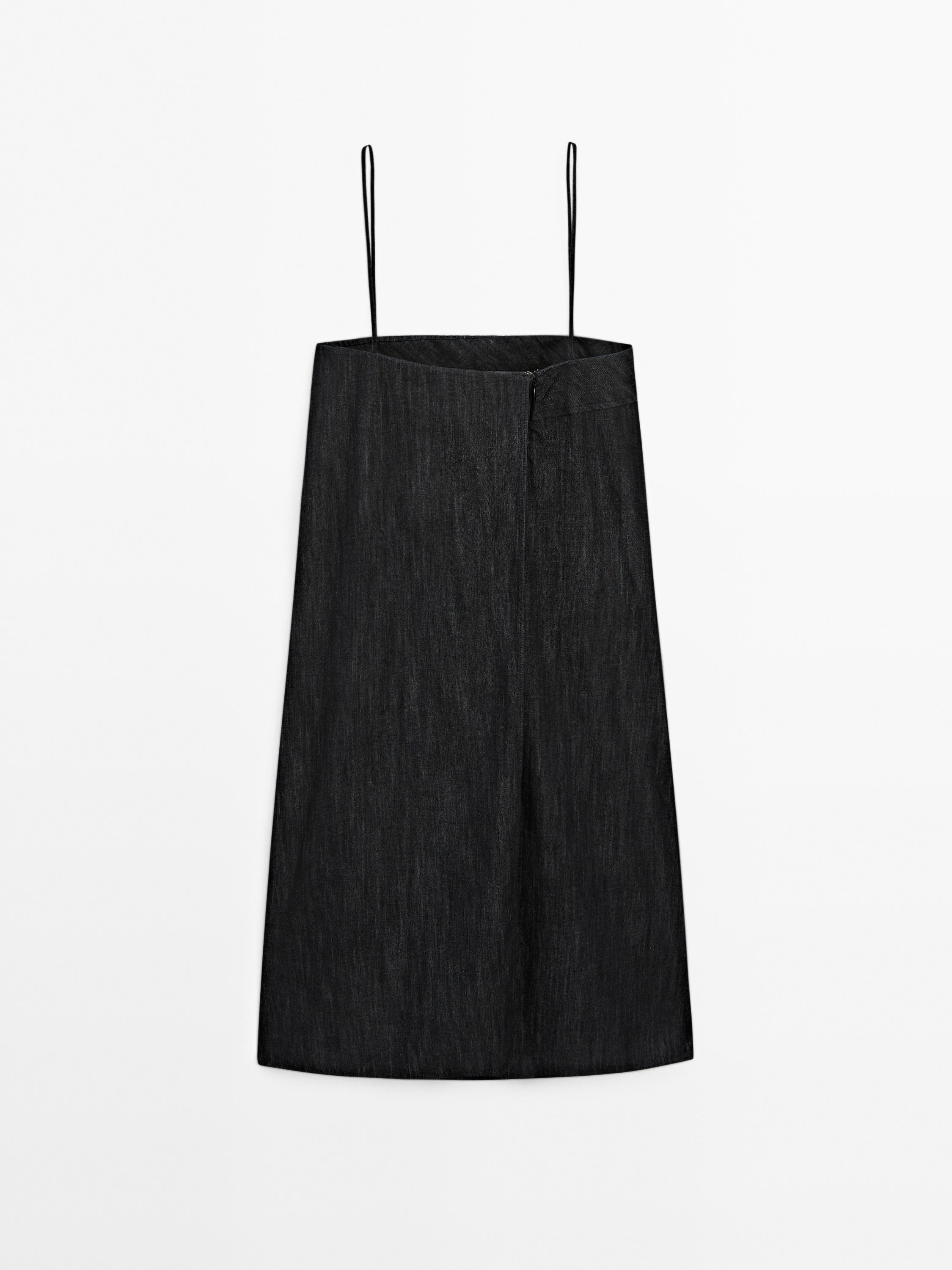 Vestido corto denim tirantes