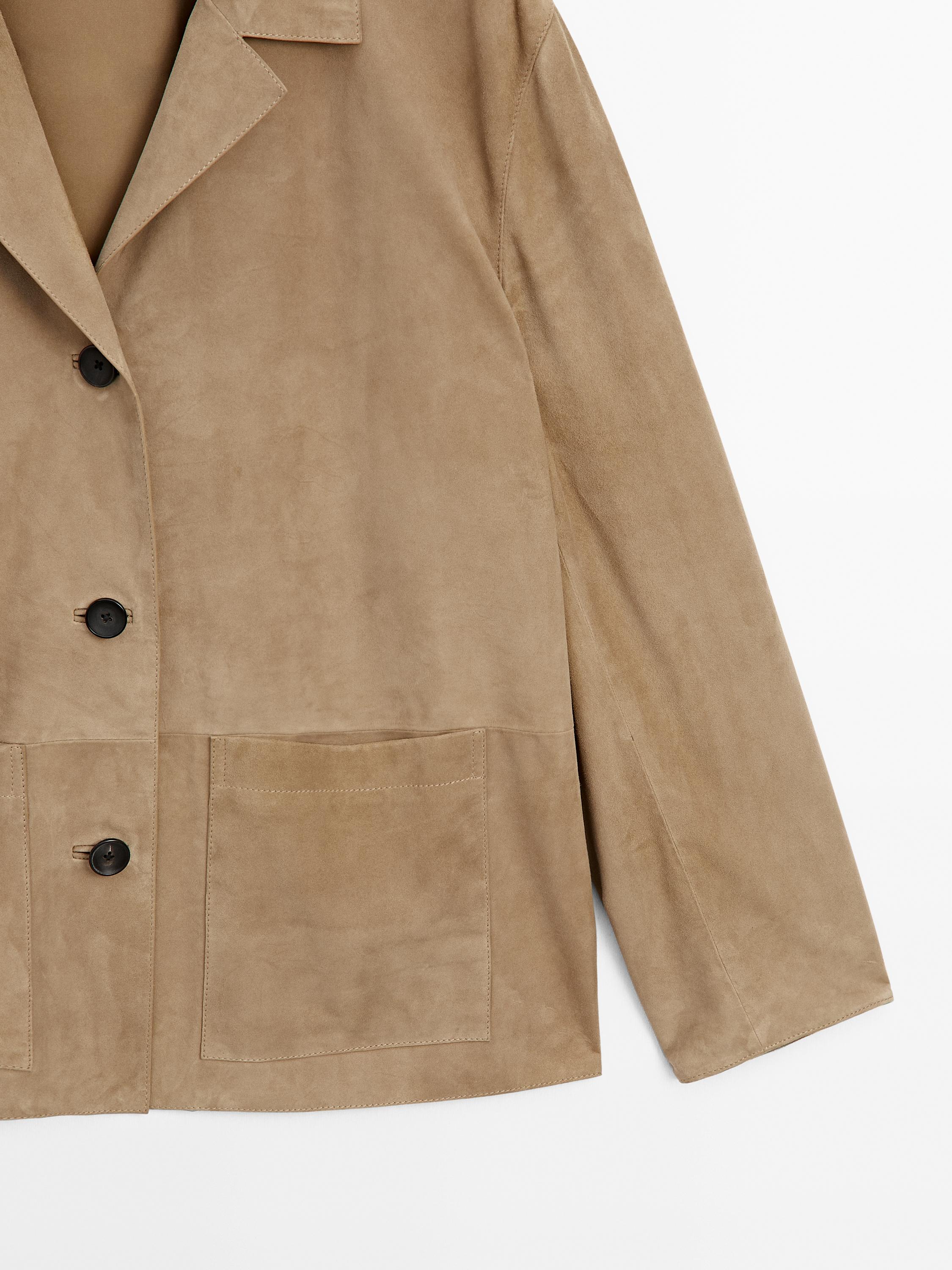 Flowing suede leather blazer