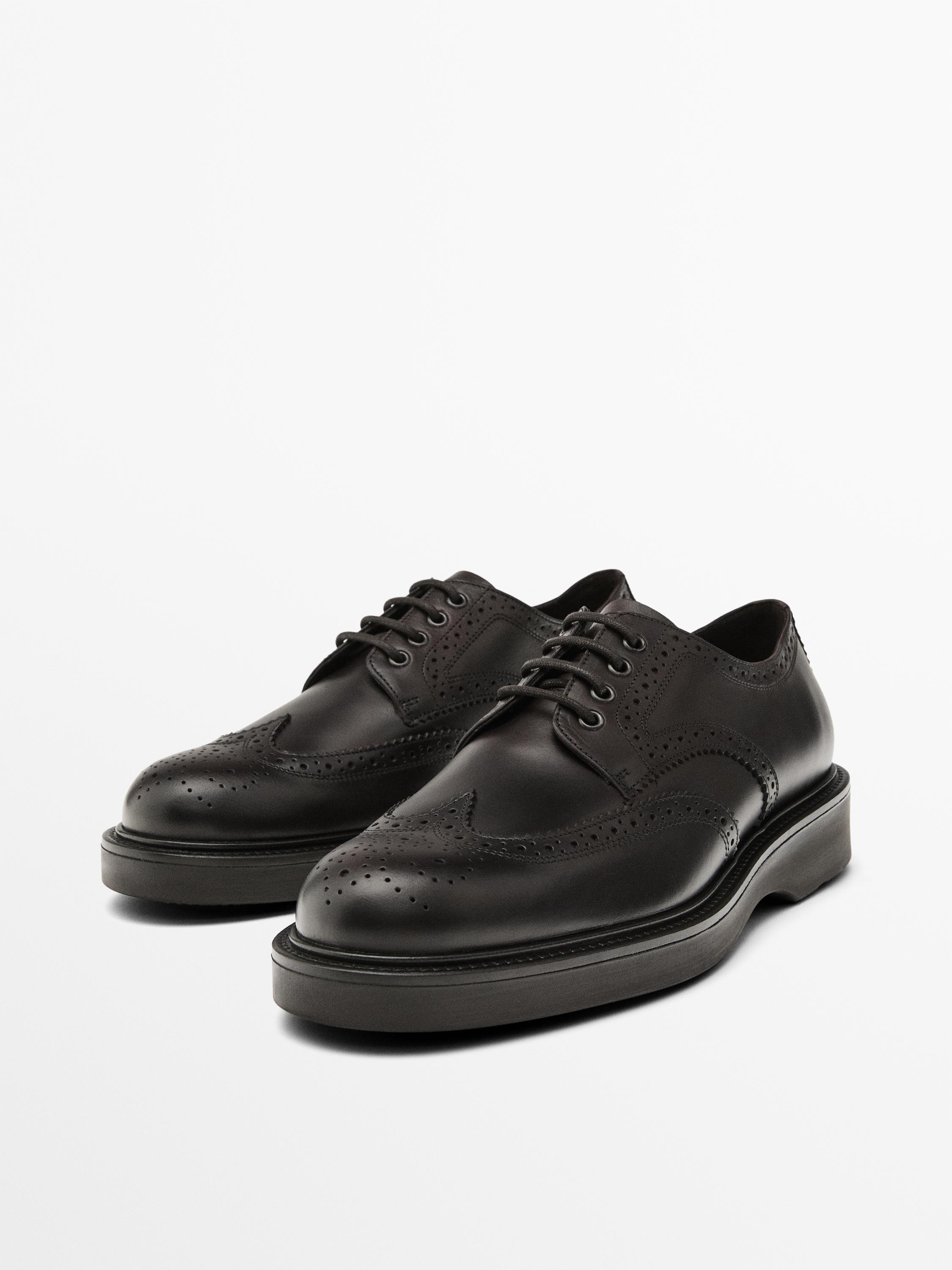 Chaussures effet craquelé en cuir nappa