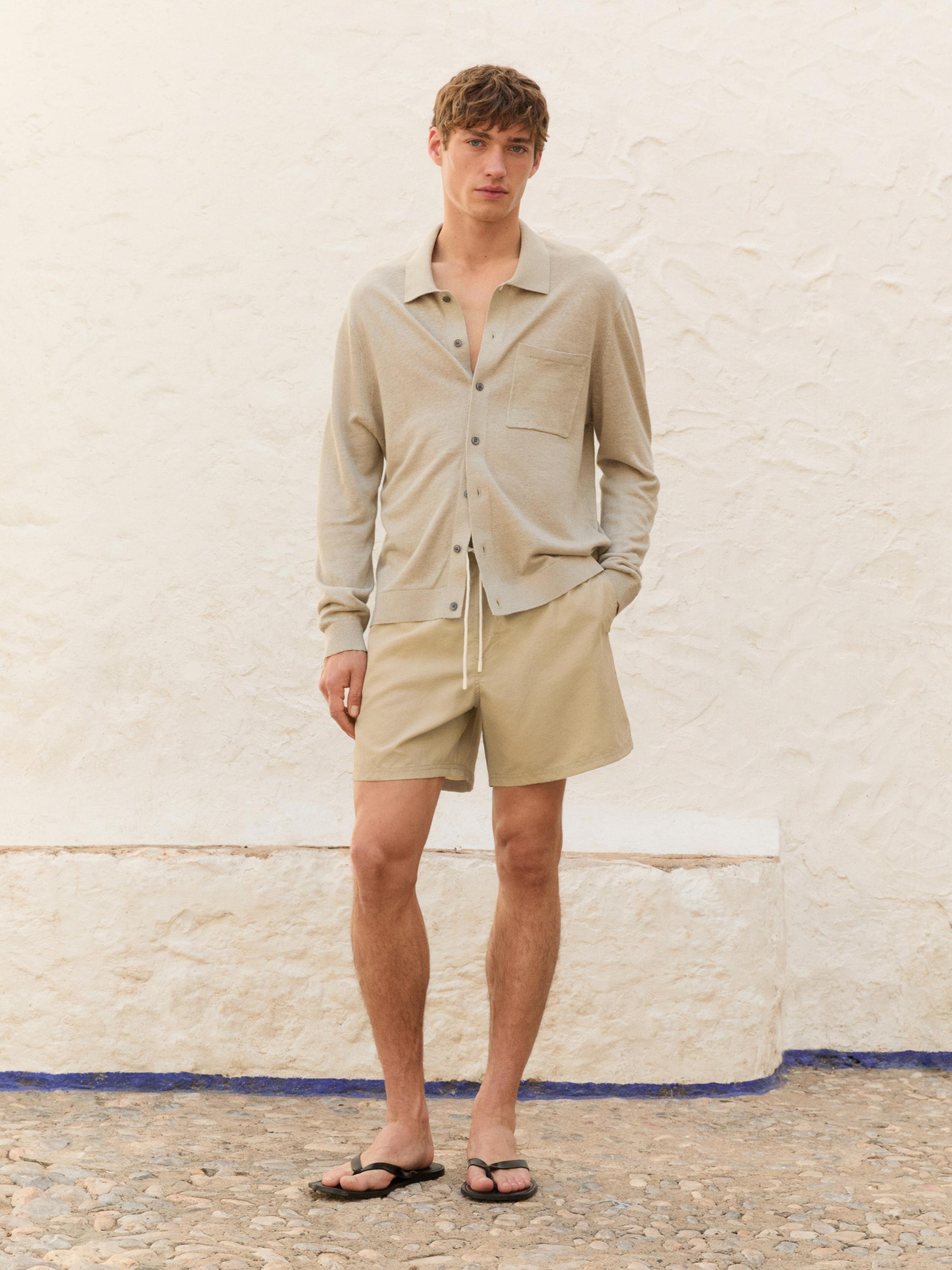 Plain regular fit swimming trunks