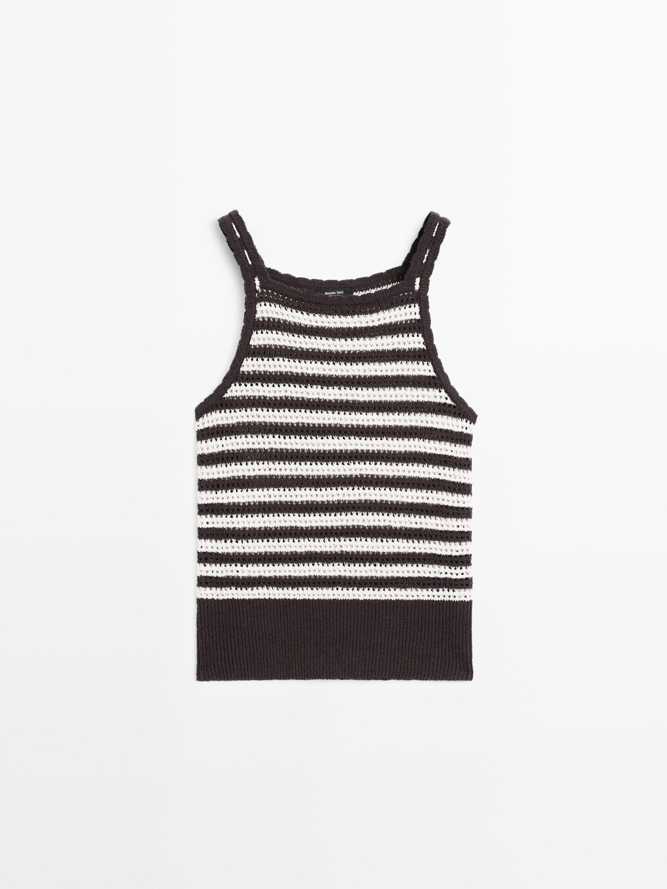 Top crochet detalle rayas