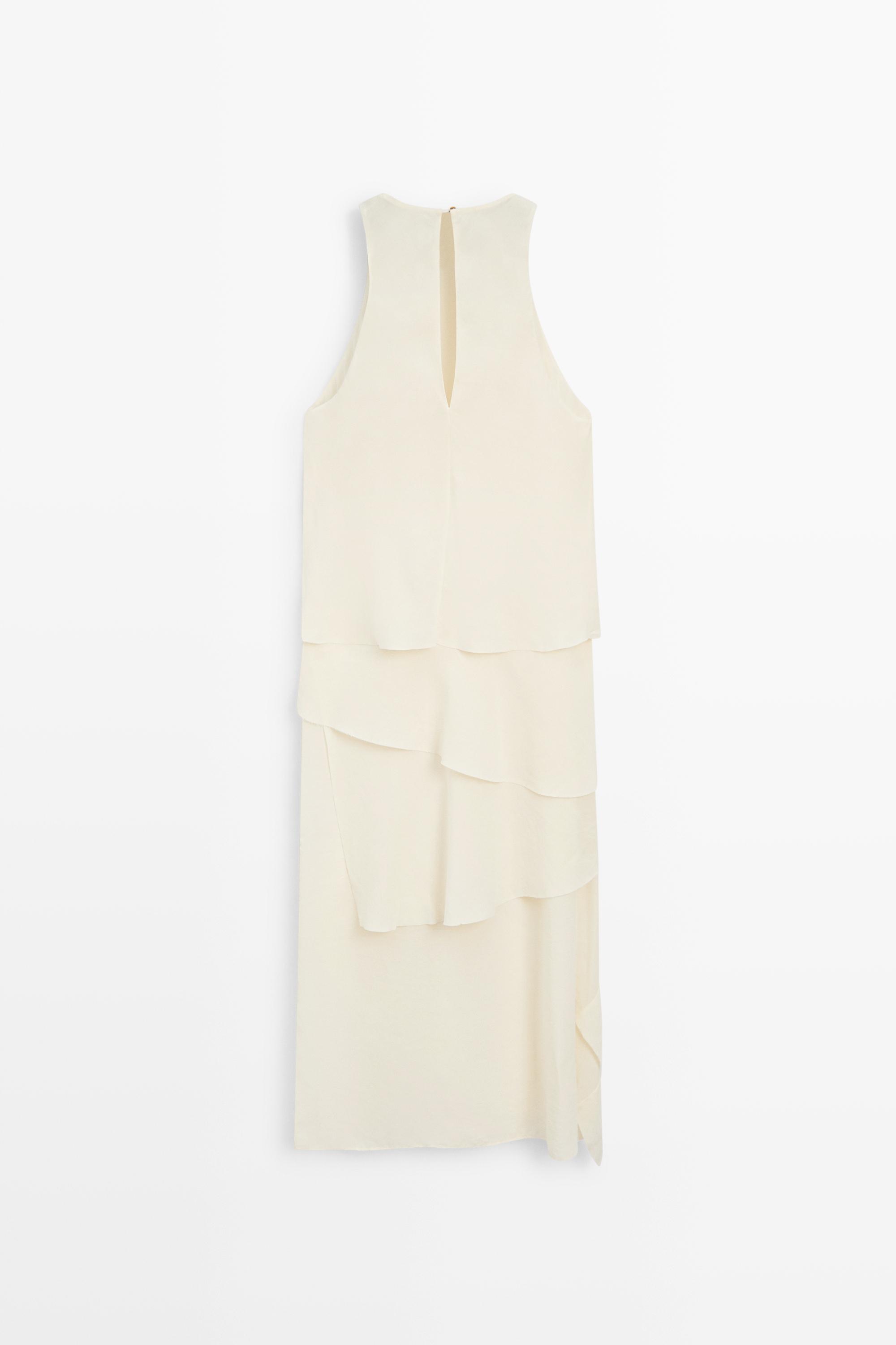 Flowing midi dress with ruffles
