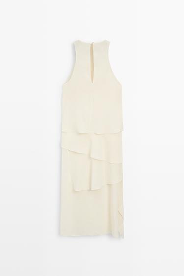 Flowing midi dress with ruffles — CREAM 6
